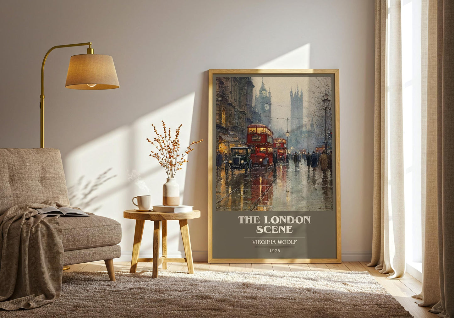 The London Scene book cover print on bookshelf – Virginia Woolf fan gift