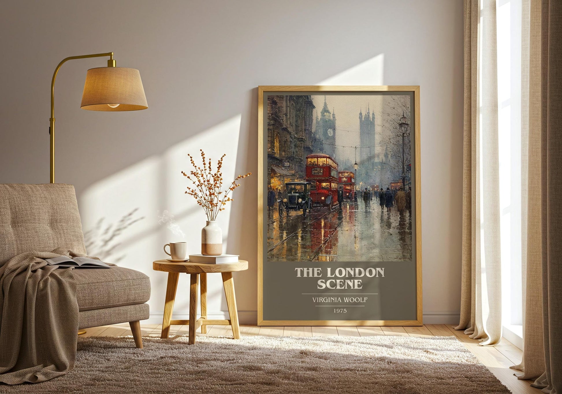 The London Scene book cover print on bookshelf – Virginia Woolf fan gift