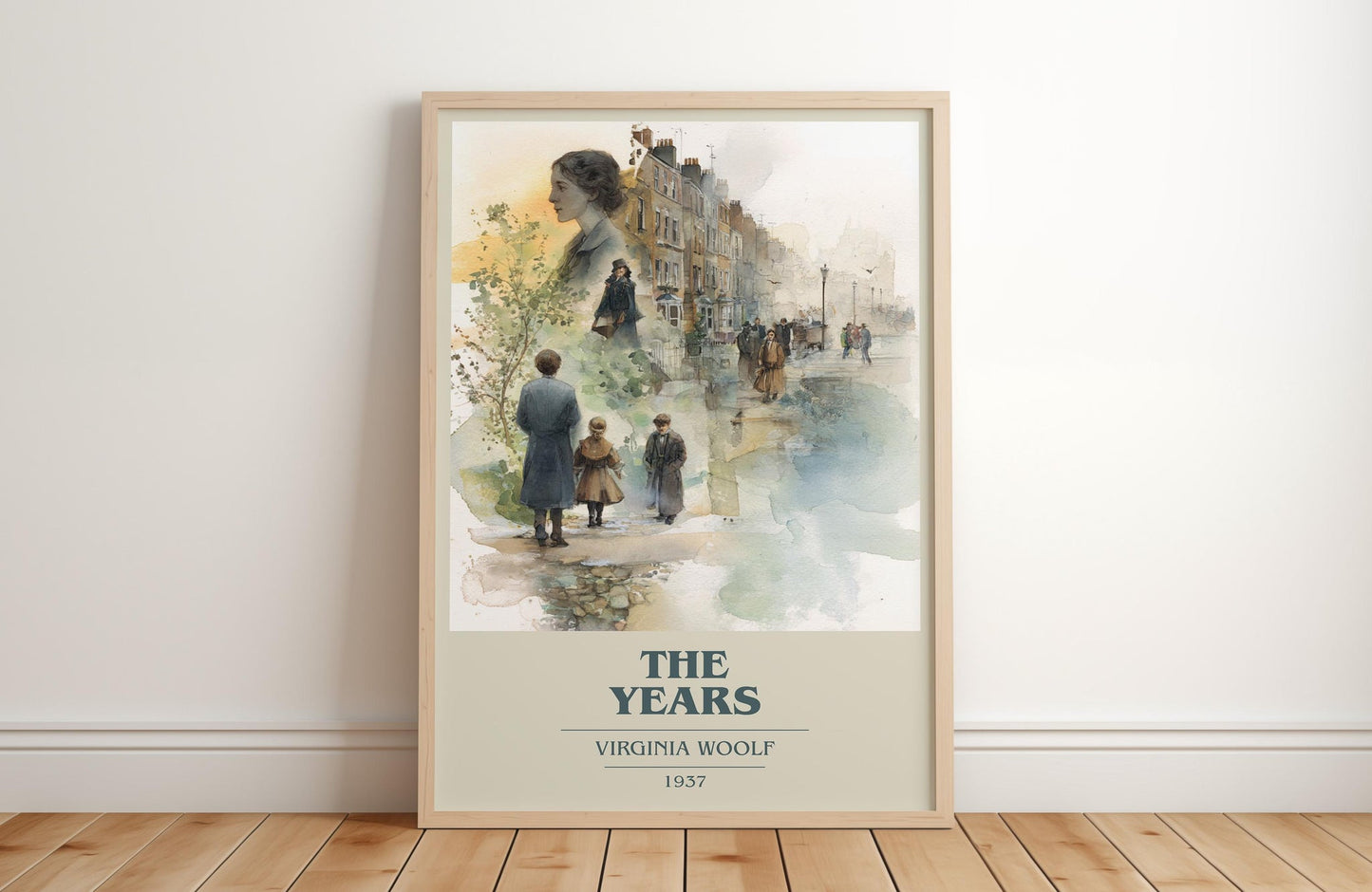 The Years book cover poster colour and style options – Virginia Woolf book art