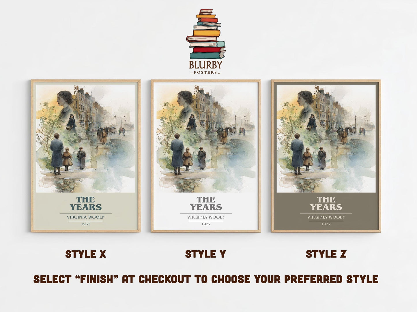 The Years book cover print framed by window – literary home decor