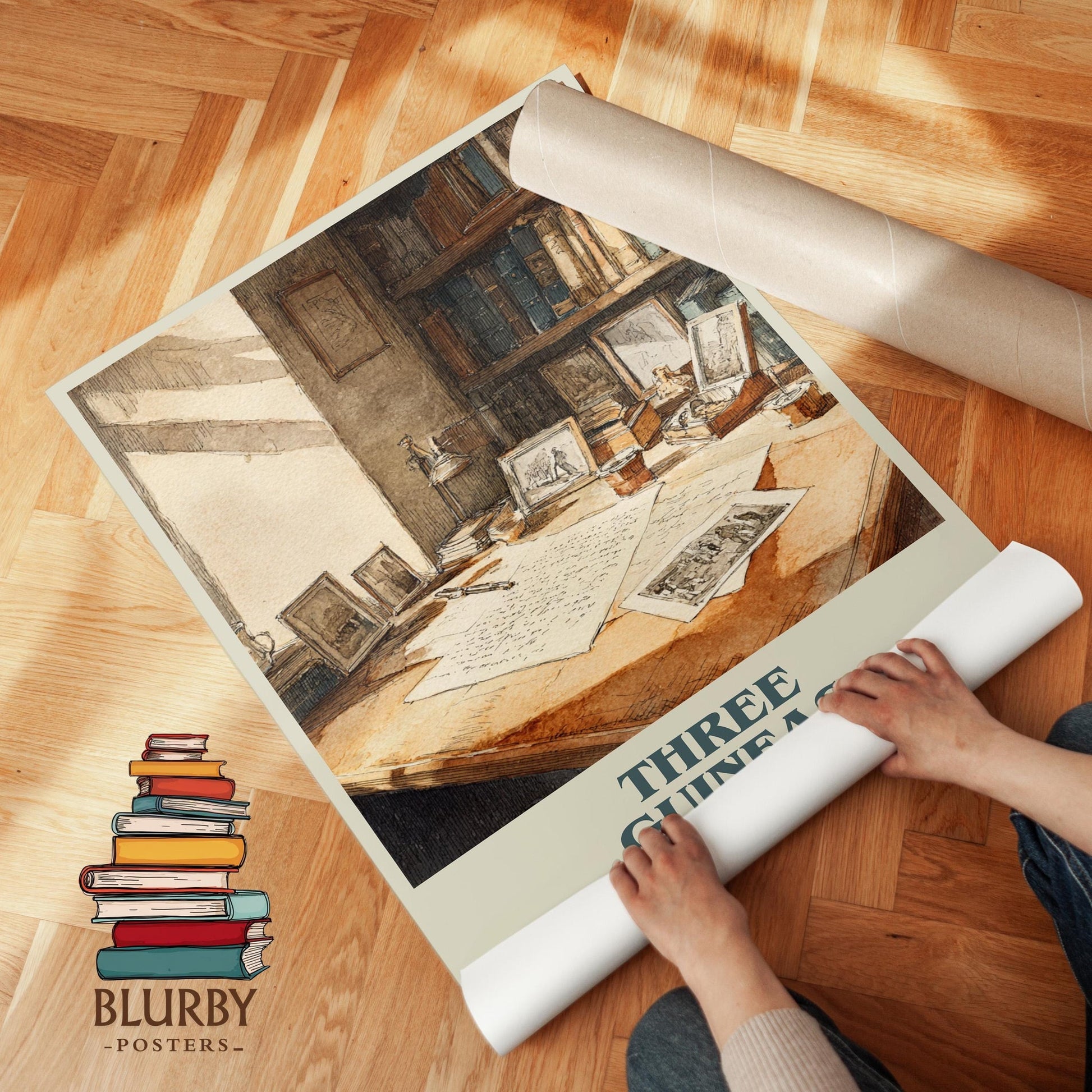 Three Guineas book poster packaging – museum-quality print rolled in protective tube
