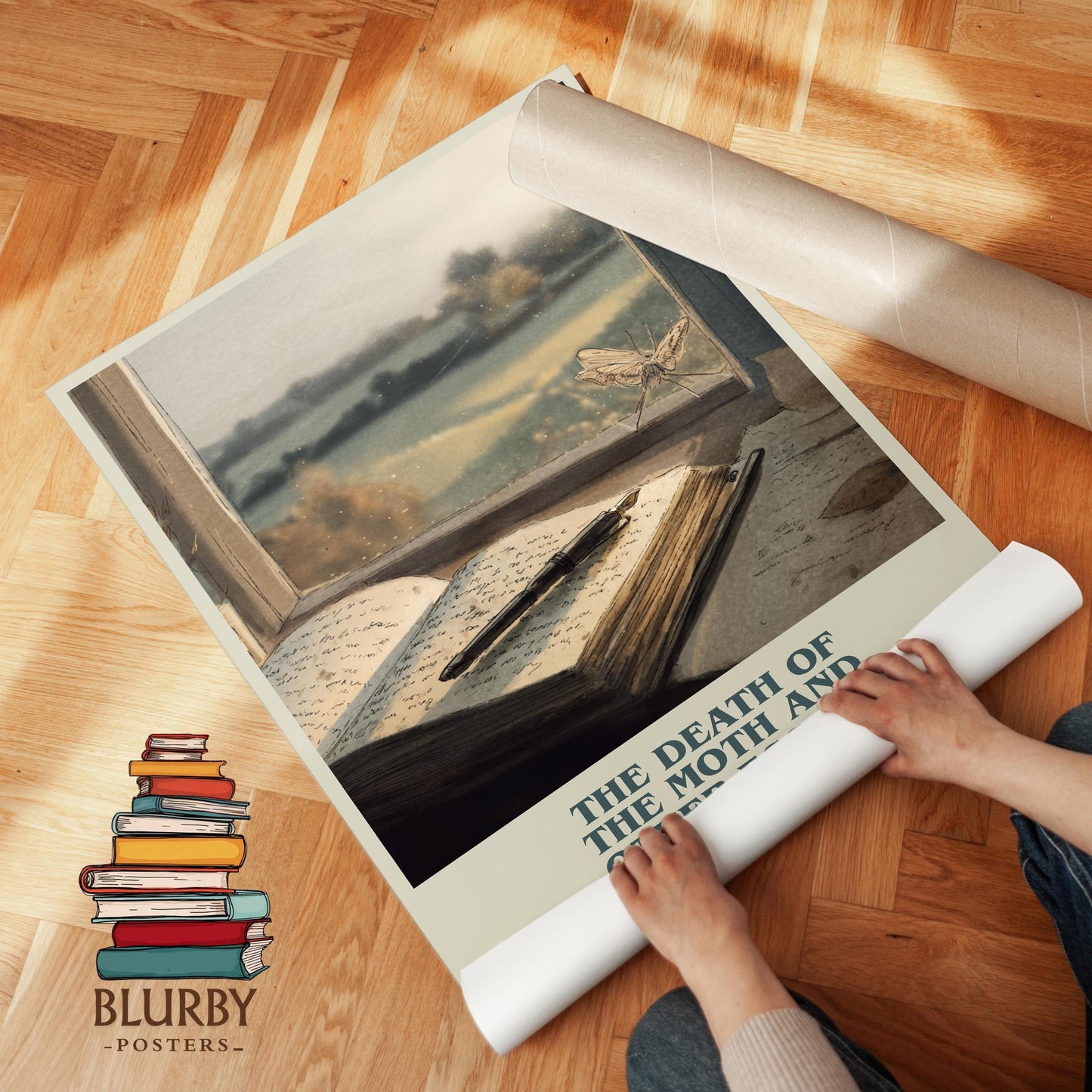 The Death of the Moth and Other Essays book cover poster paired in gallery wall – literary art prints