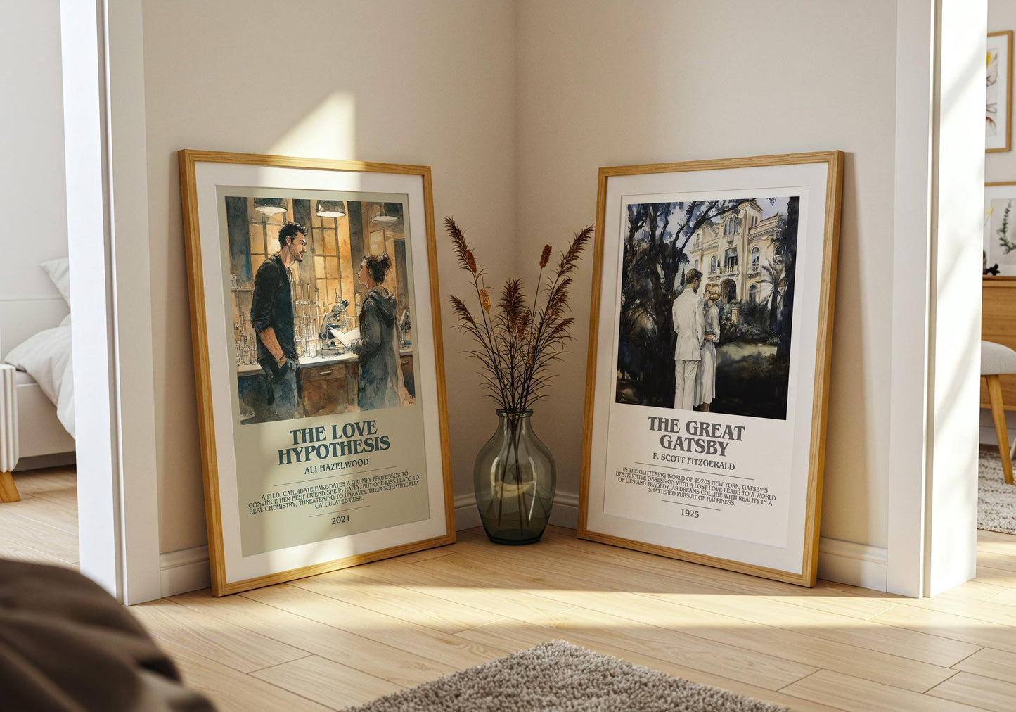The Love Hypothesis bookish poster paired in gallery wall – literary art prints