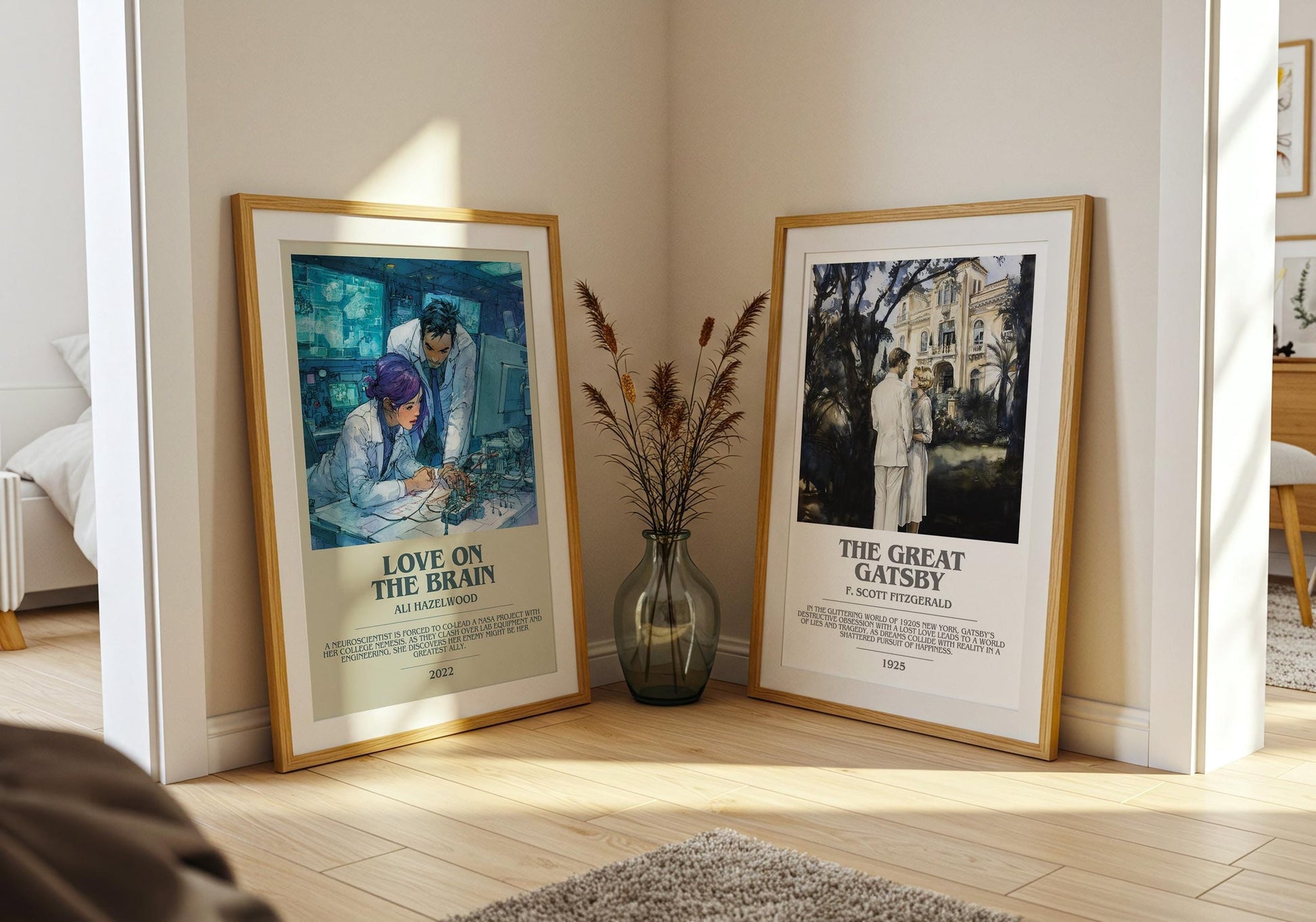 Love on the Brain bookish poster paired in gallery wall – literary art prints