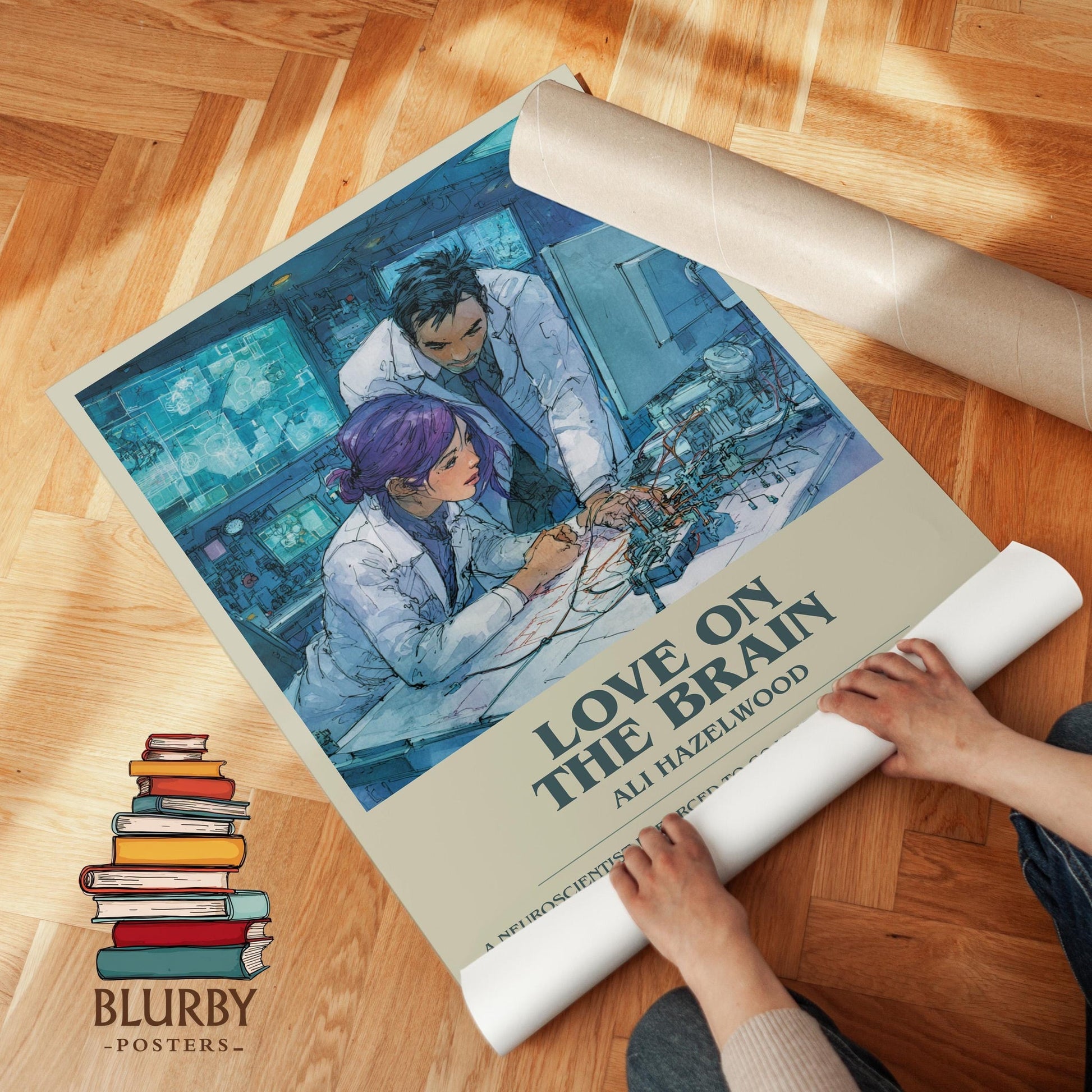 Love on the Brain book poster packaging – museum-quality print rolled in protective tube