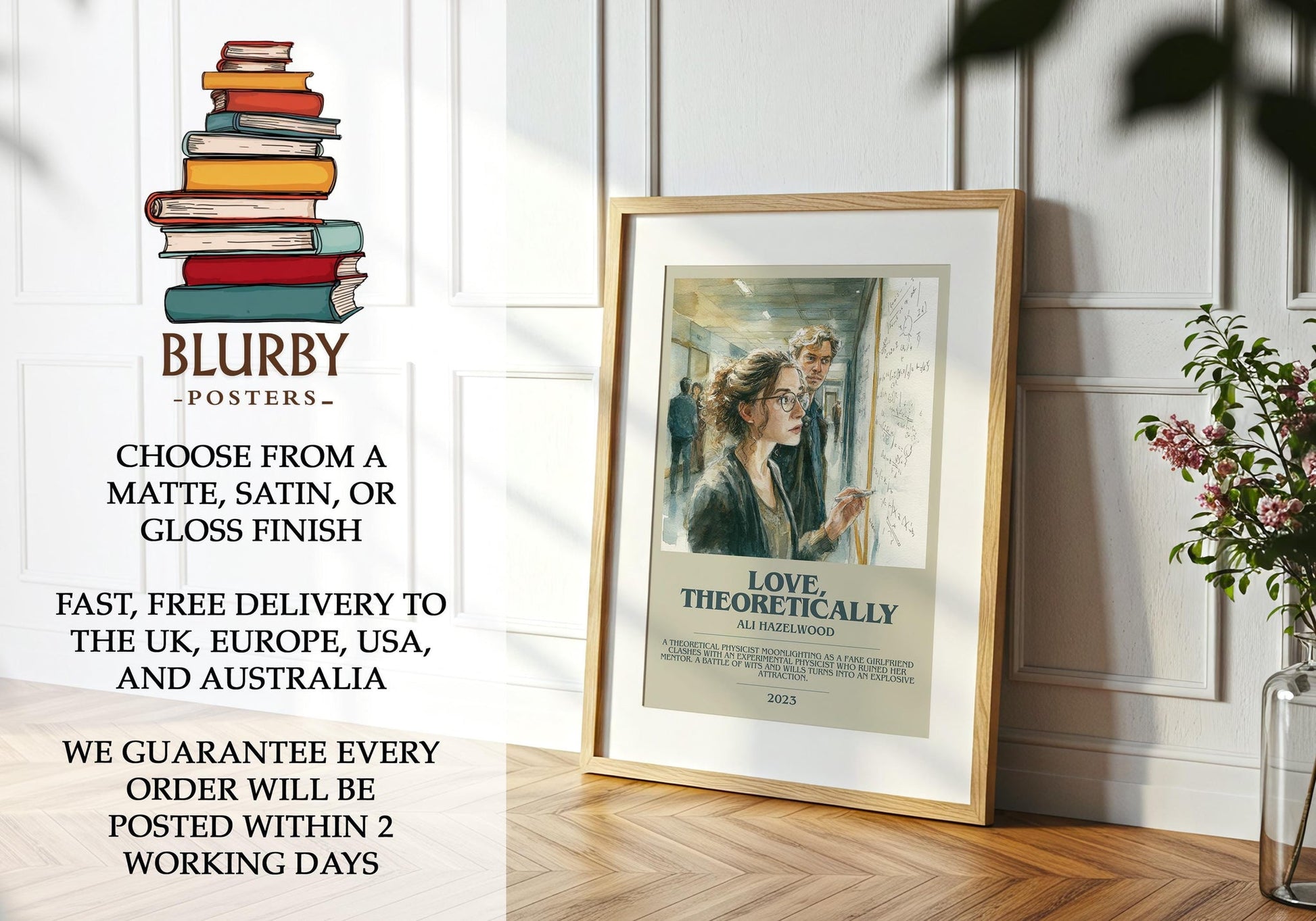Love, Theoretically book poster packaging – museum-quality print rolled in protective tube