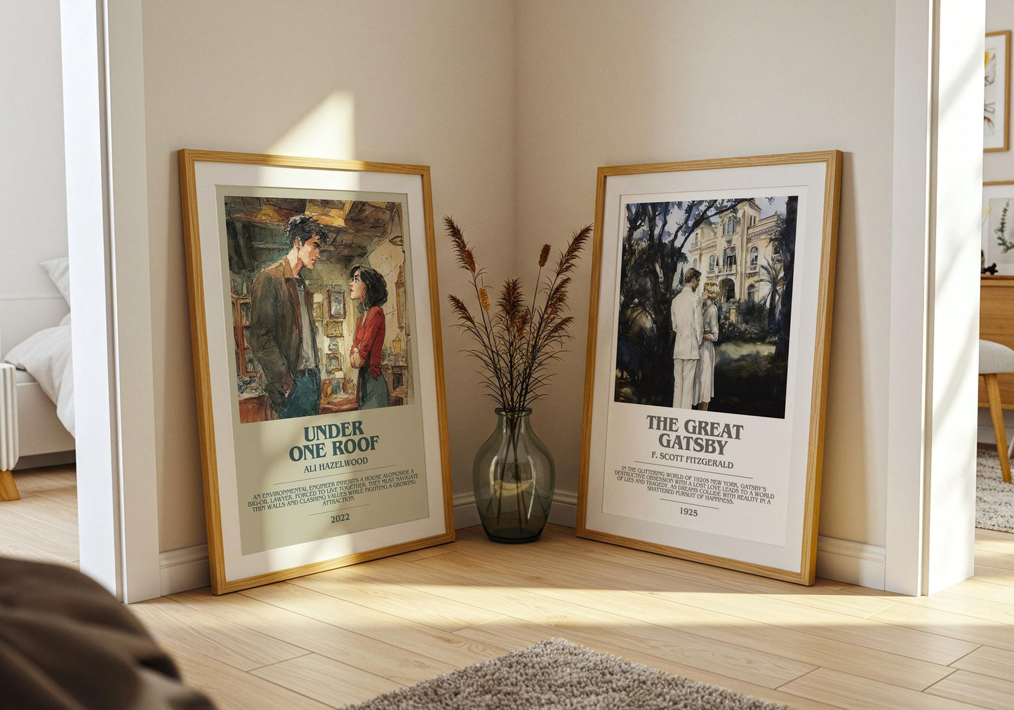 Under One Roof bookish poster paired in gallery wall – literary art prints