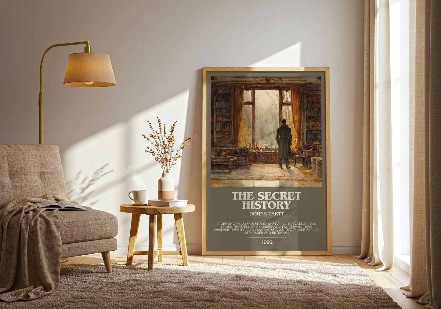 The Secret History bookish print on bookshelf – Donna Tartt fan gift