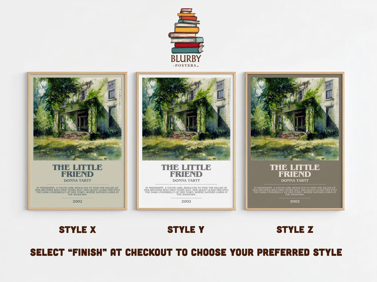 The Little Friend bookish poster colour and style options – Donna Tartt book art