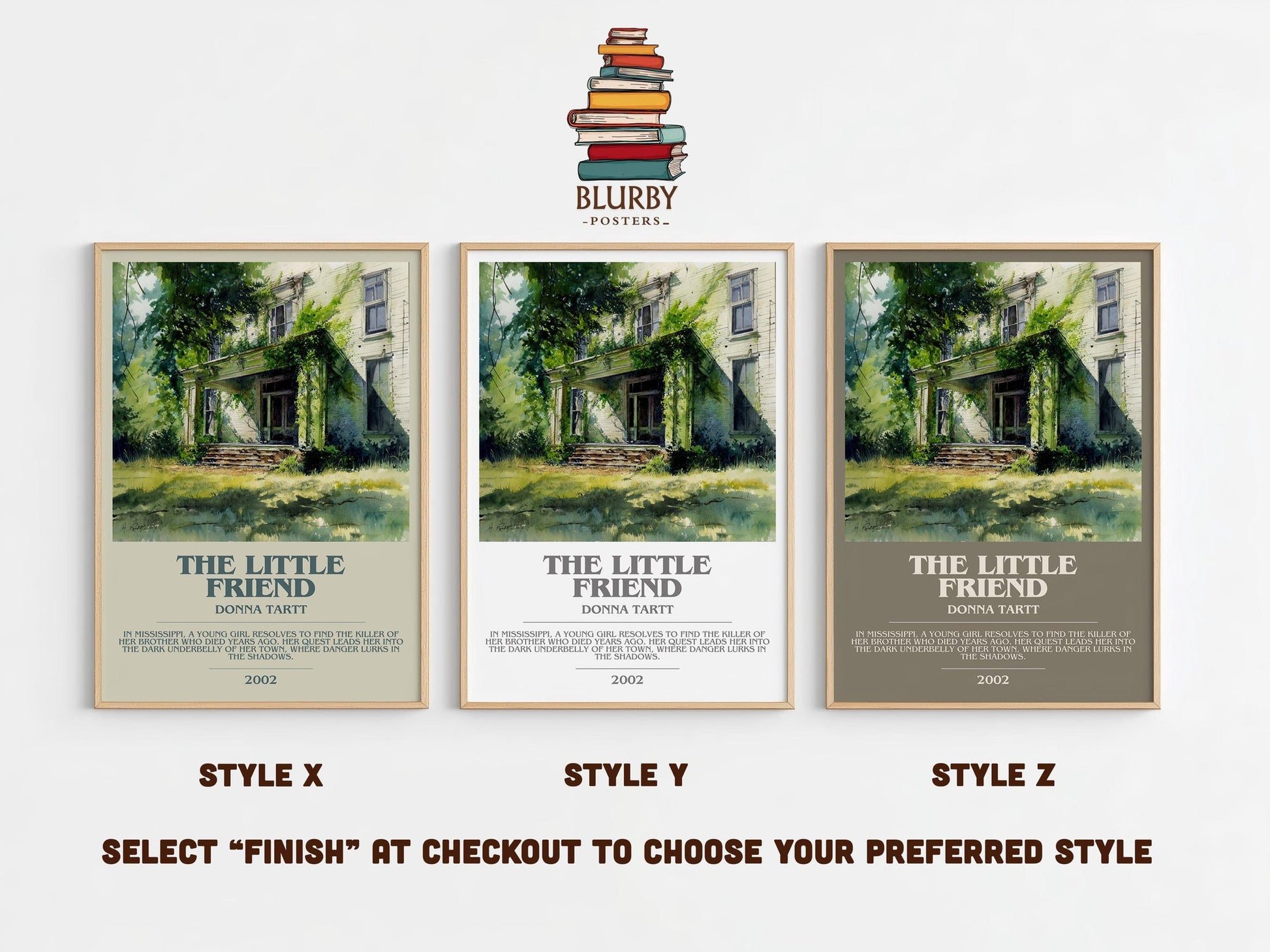 The Little Friend bookish poster colour and style options – Donna Tartt book art