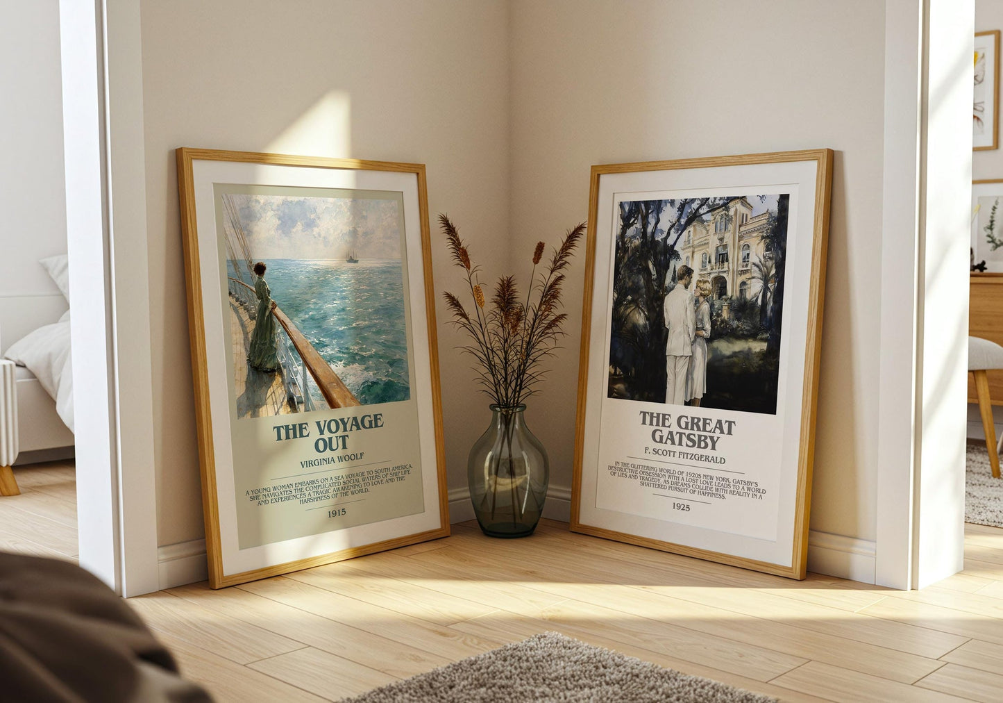 The Voyage Out bookish poster paired in gallery wall – literary art prints