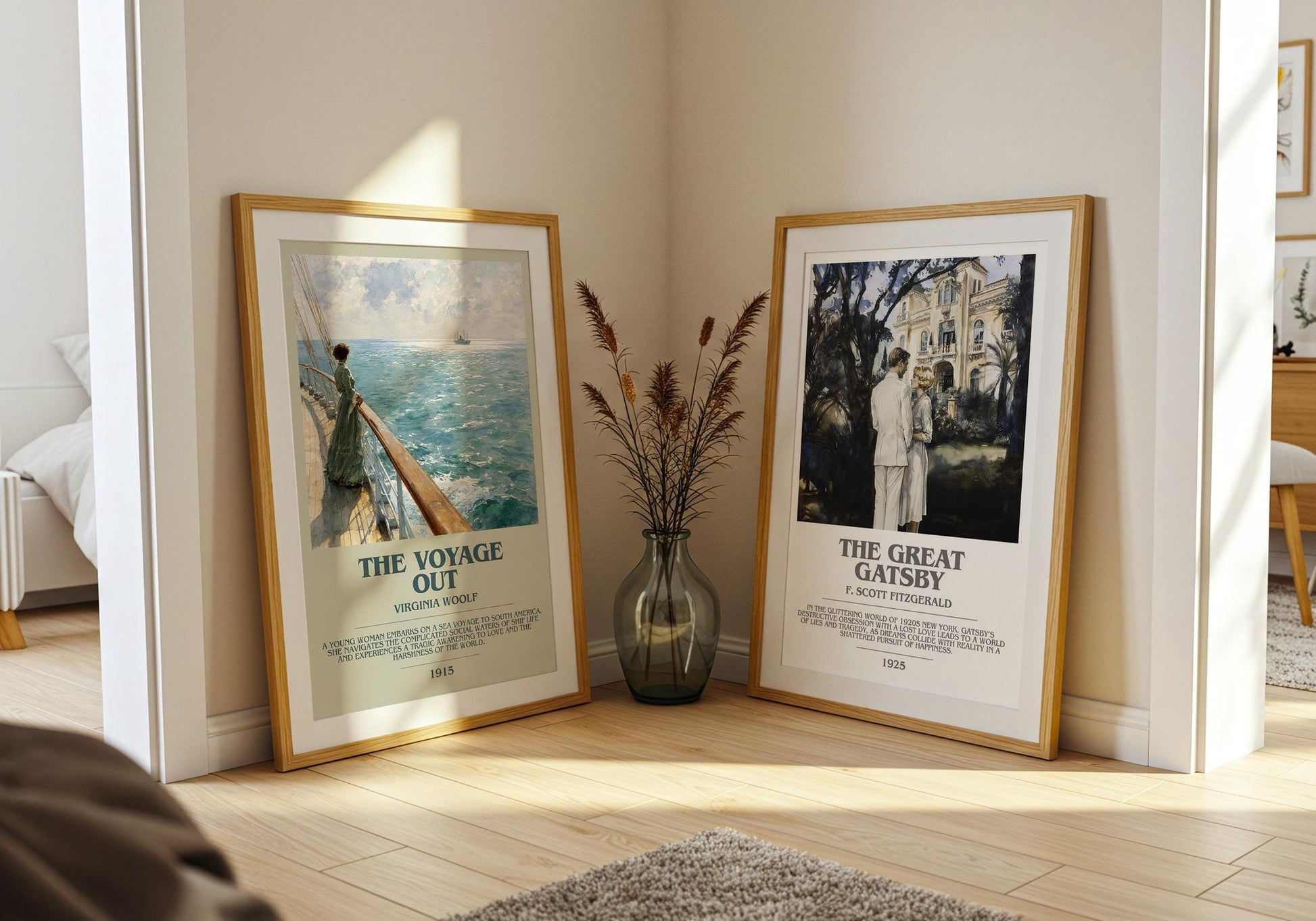 The Voyage Out bookish poster paired in gallery wall – literary art prints