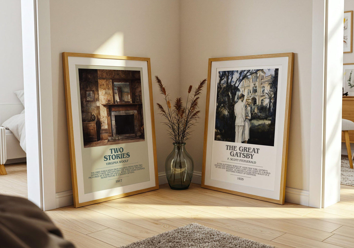Two Stories bookish poster paired in gallery wall – literary art prints