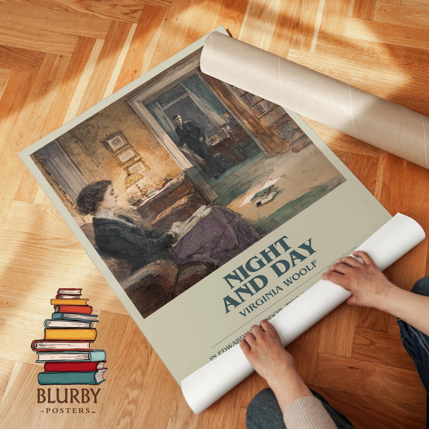 Night and Day book poster packaging – museum-quality print rolled in protective tube