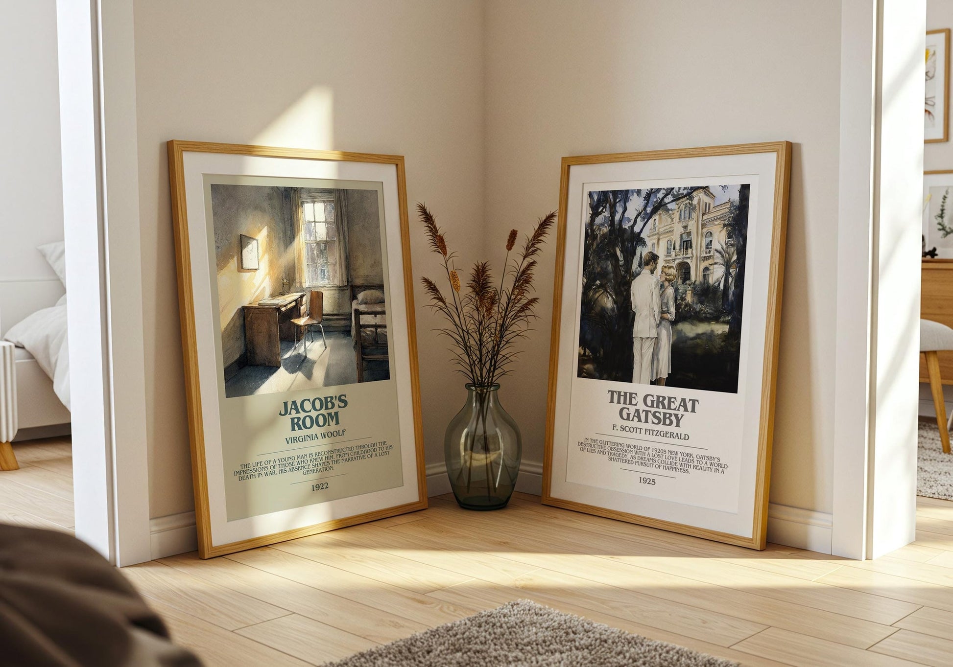 Jacob's Room bookish poster paired in gallery wall – literary art prints