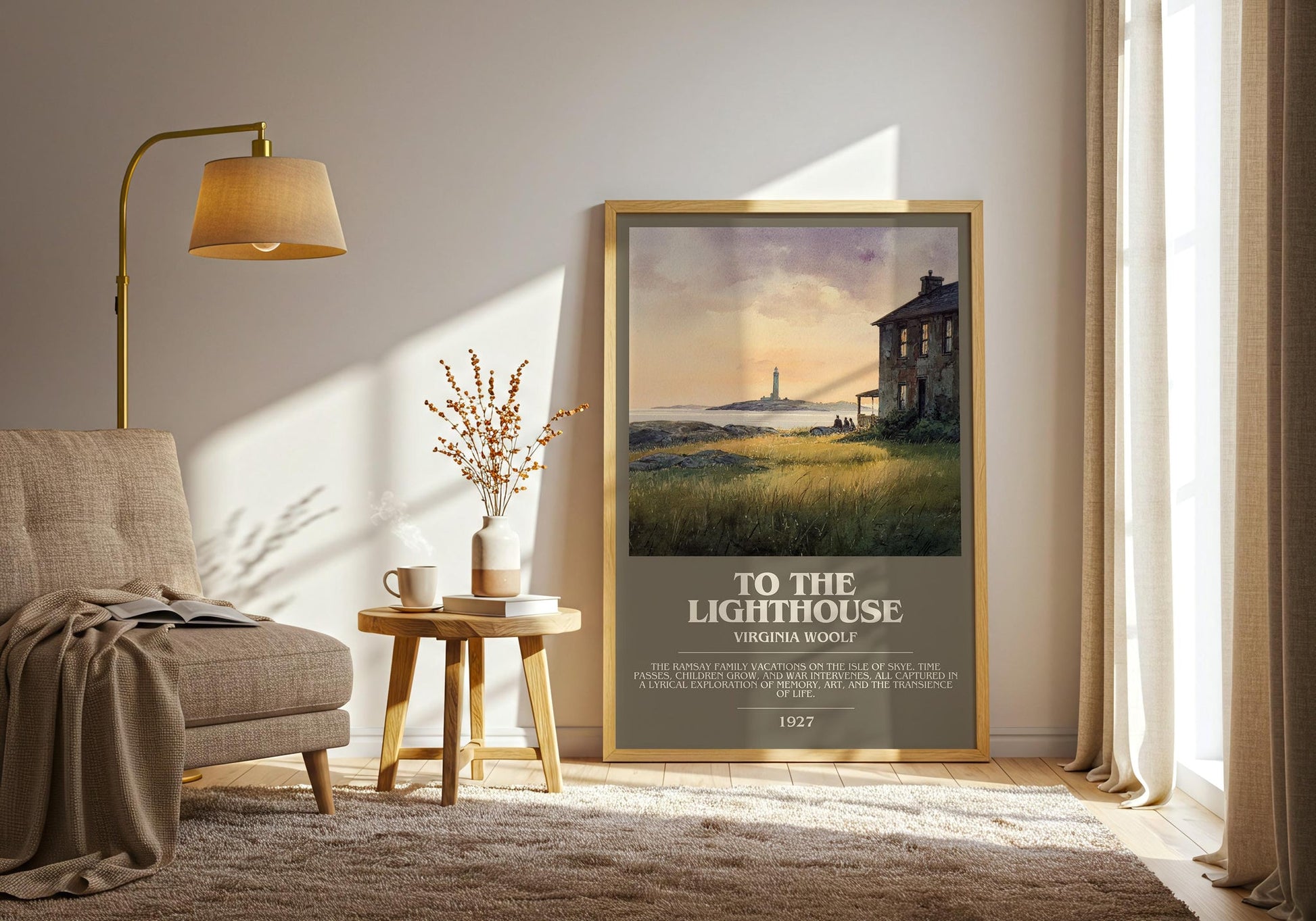 To the Lighthouse bookish print on bookshelf – Virginia Woolf fan gift