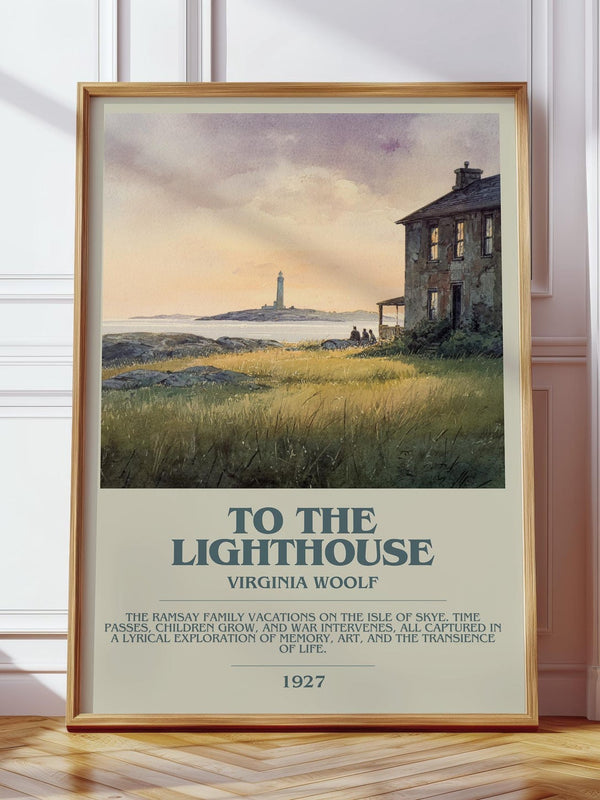 To the Lighthouse bookish print in frame leaning in hallway – non fiction wall art