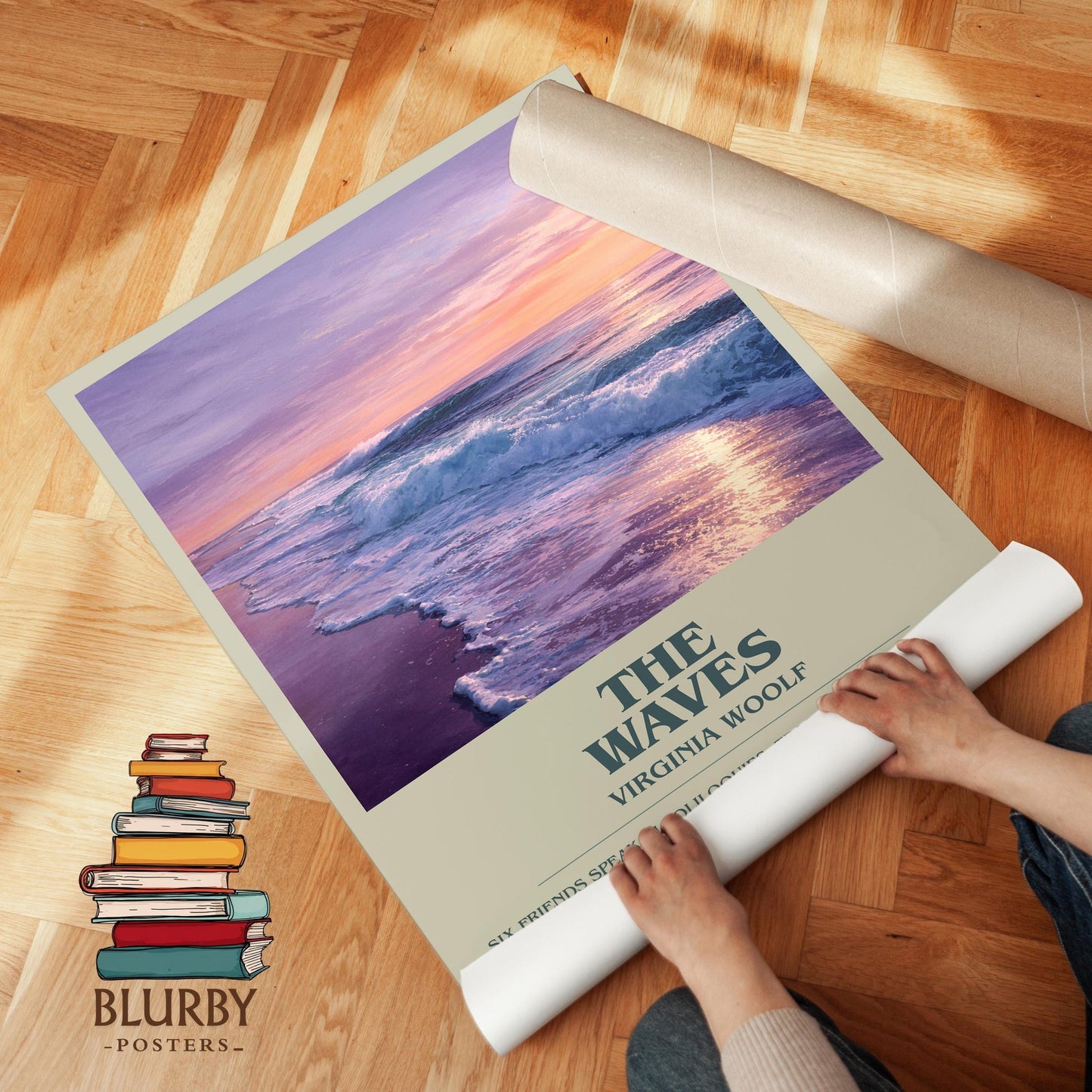 The Waves book poster packaging – museum-quality print rolled in protective tube
