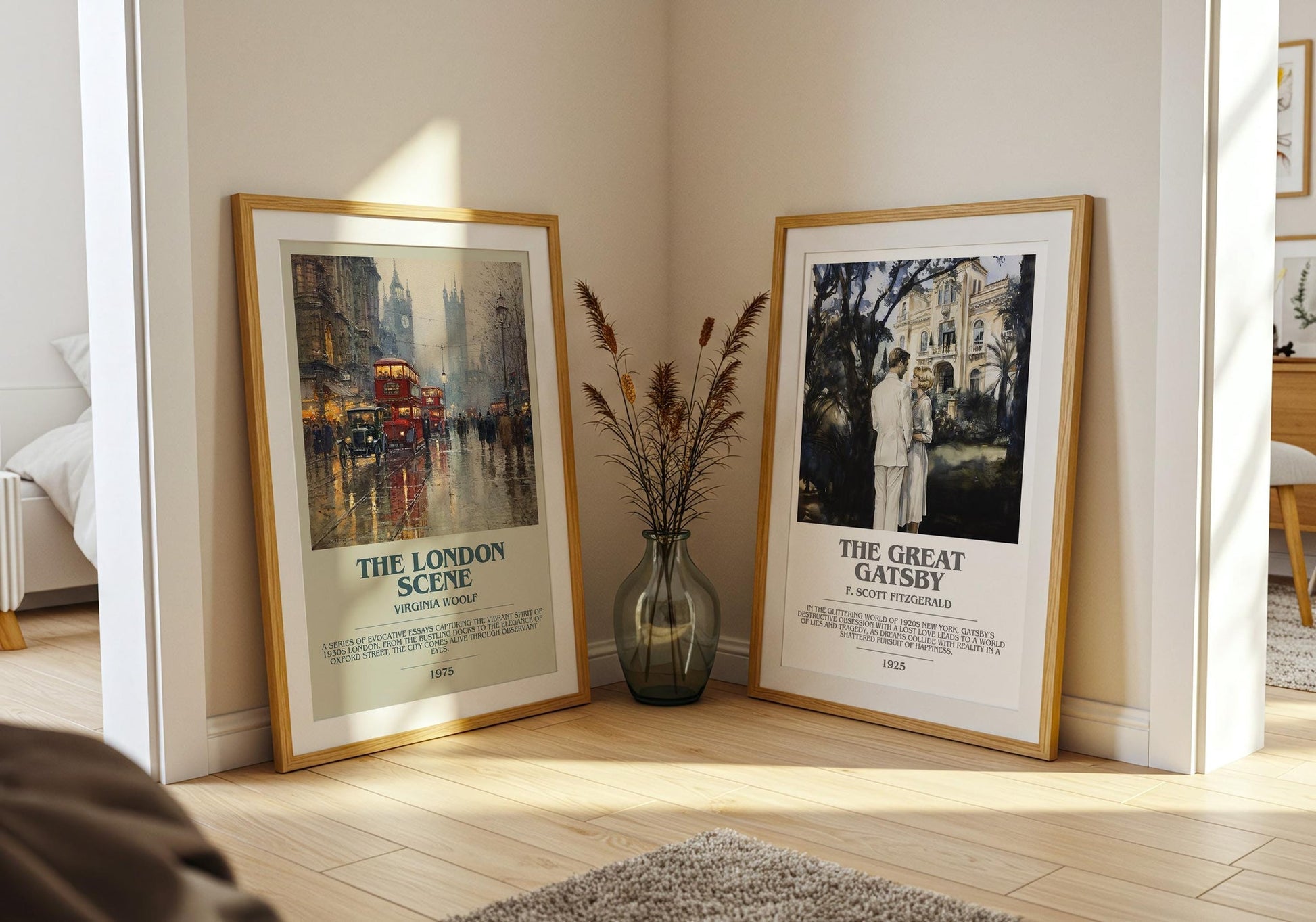 The London Scene bookish poster paired in gallery wall – literary art prints