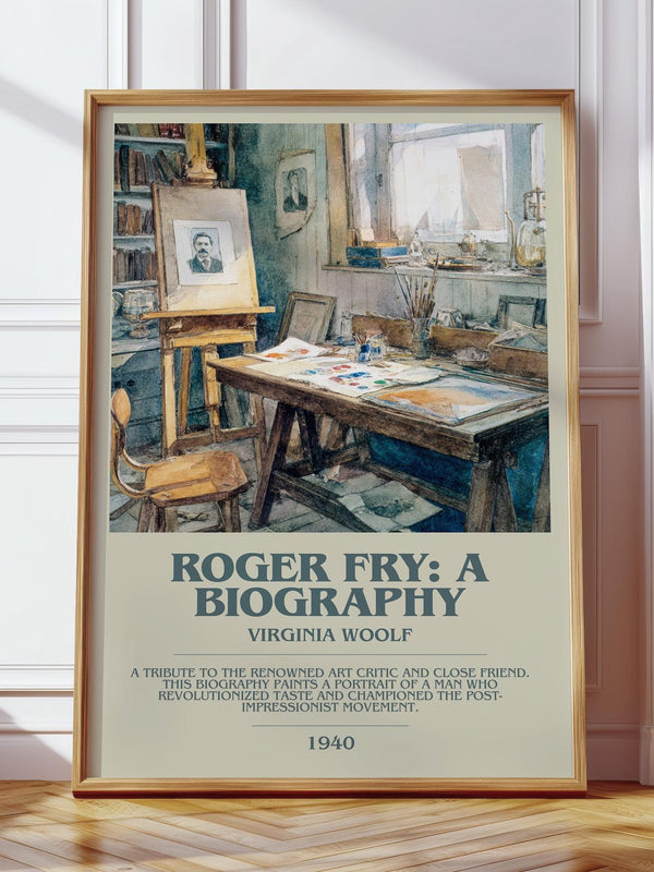 Roger Fry: A Biography bookish print in frame leaning in hallway – non fiction wall art