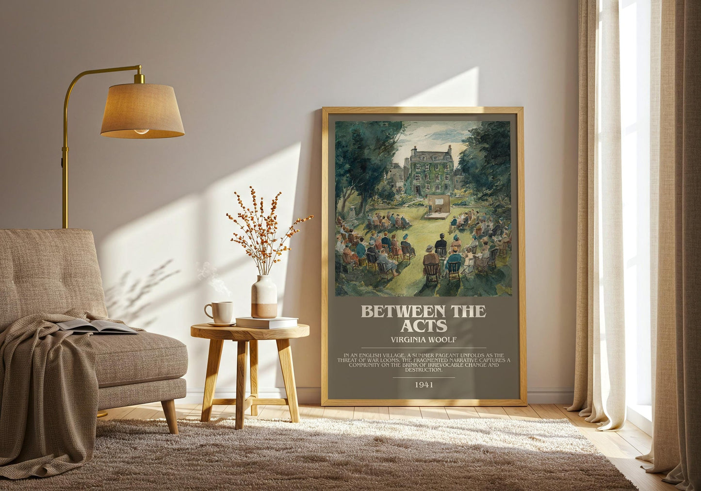 Between the Acts bookish print on bookshelf – Virginia Woolf fan gift