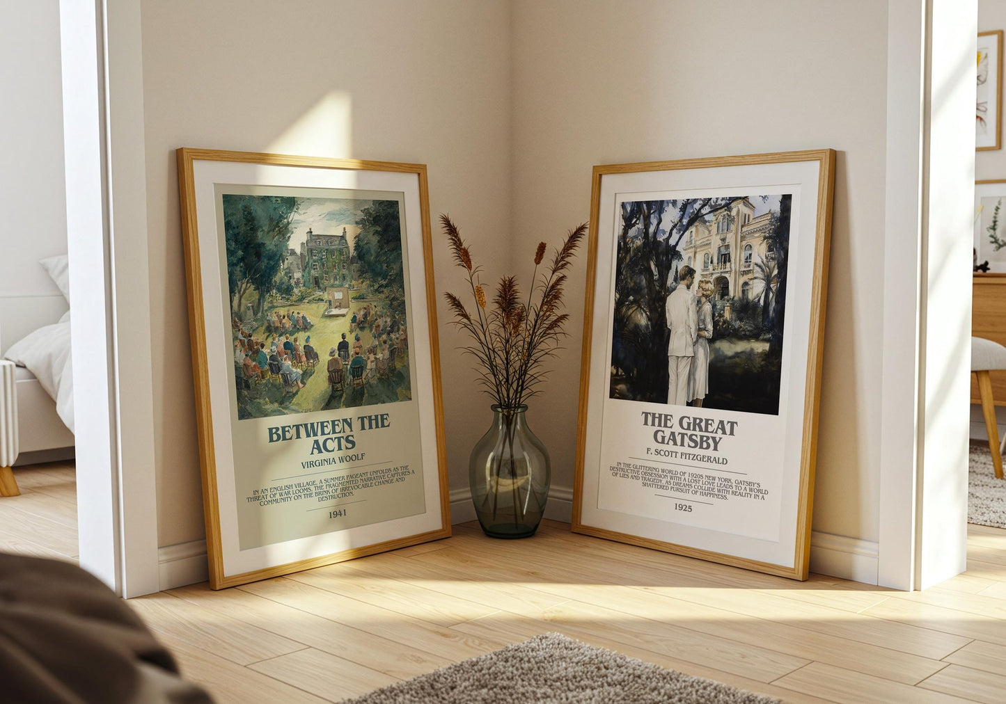 Between the Acts bookish poster paired in gallery wall – literary art prints