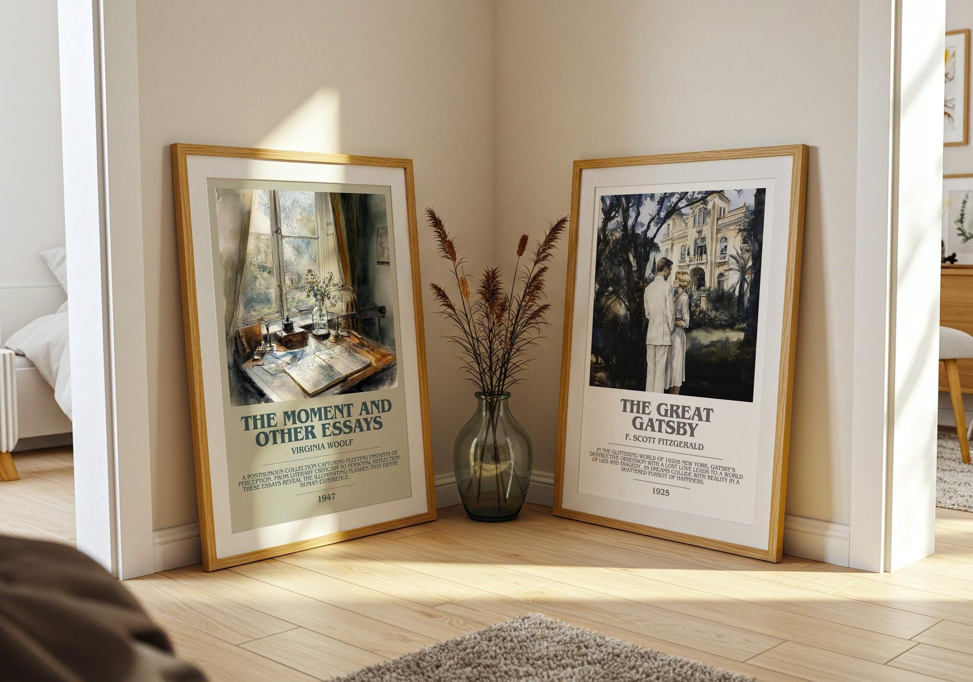 The Moment And Other Essays bookish poster paired in gallery wall – literary art prints