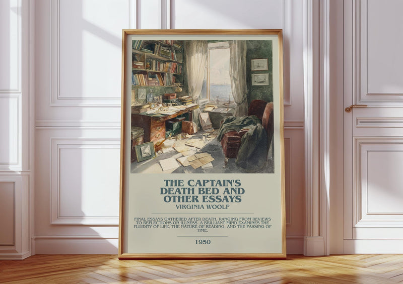 The Captain's Death Bed, and Other Essays bookish print in frame leaning in hallway – non fiction wall art