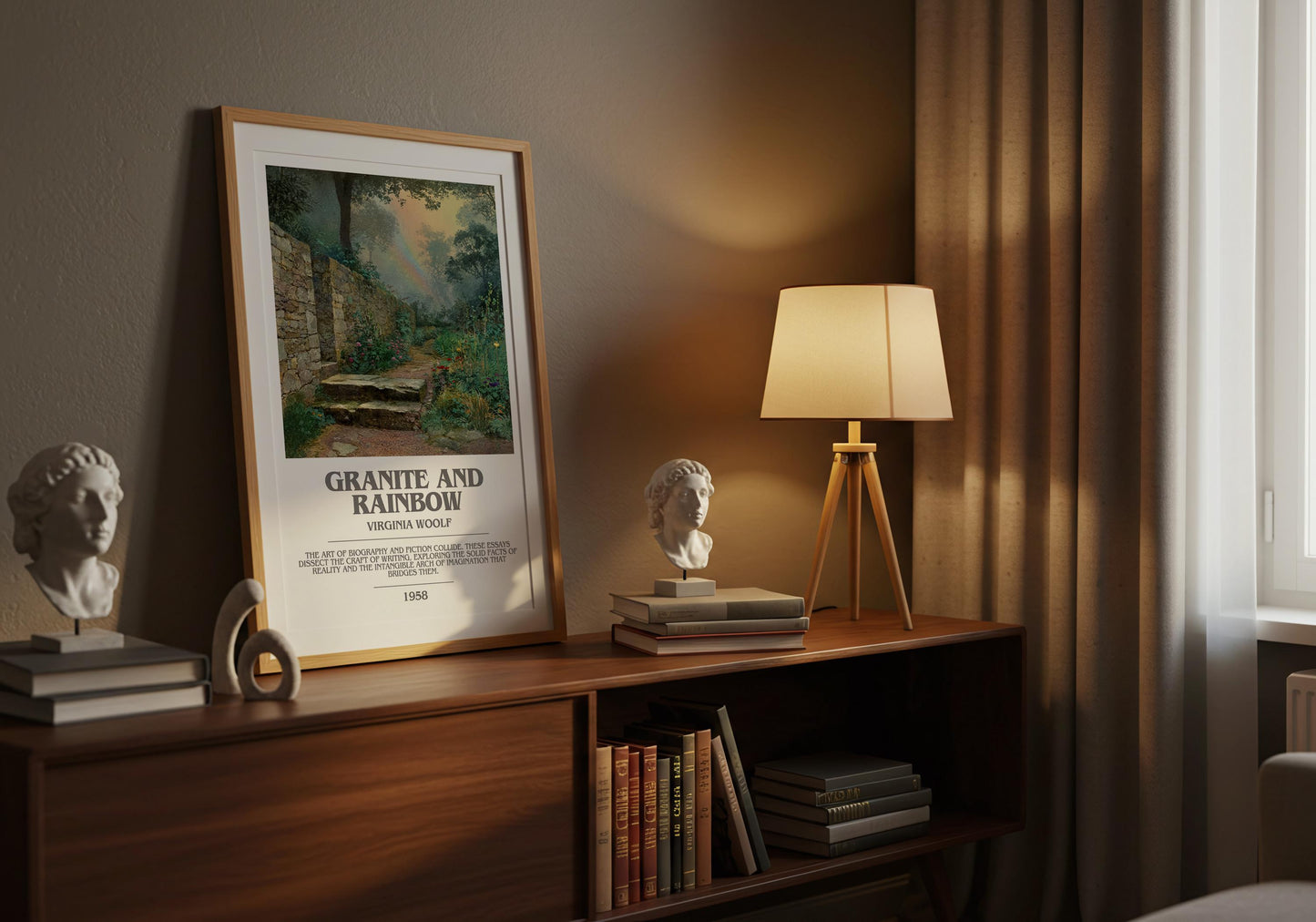 Granite and Rainbow by Virginia Woolf | Book Poster | Literary Art Gift For Book Lover | Novel Inspired Wall Art