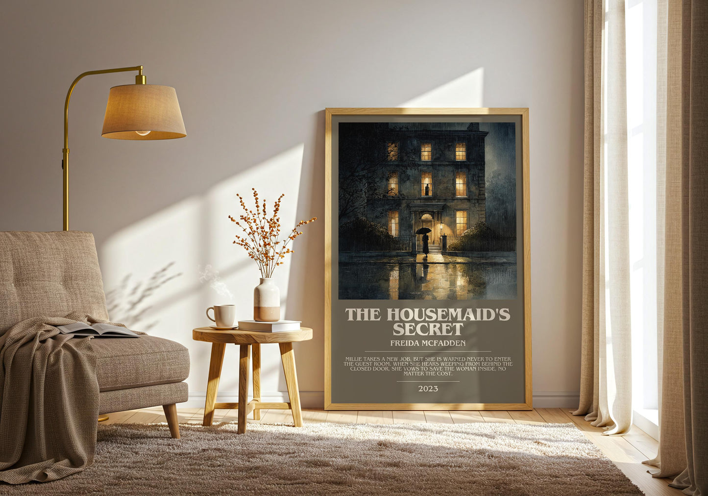 The Housemaid's Secret bookish print on bookshelf – Freida McFadden fan gift