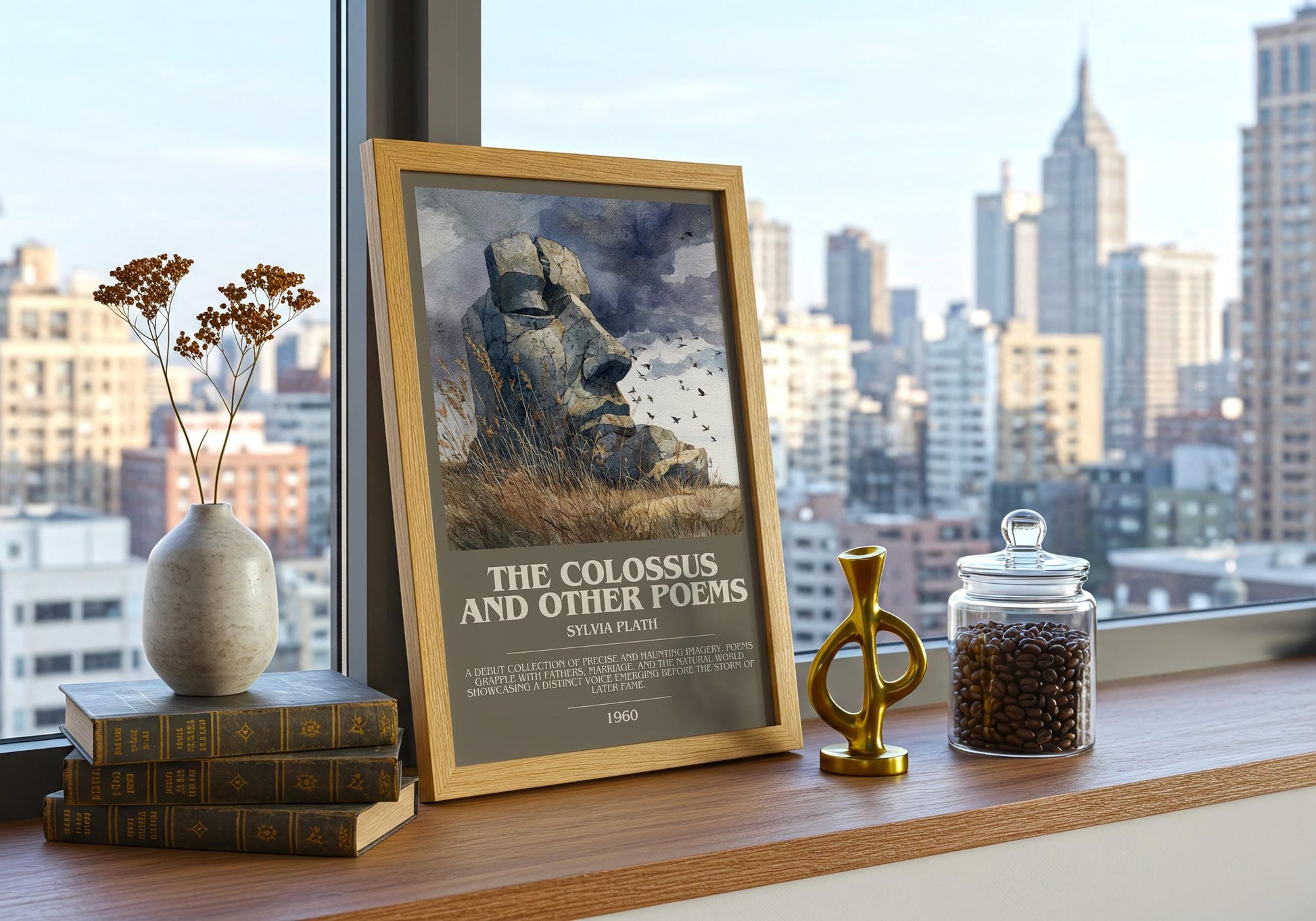 The Colossus: and Other Poems bookish book poster framed on wall – thriller wall art