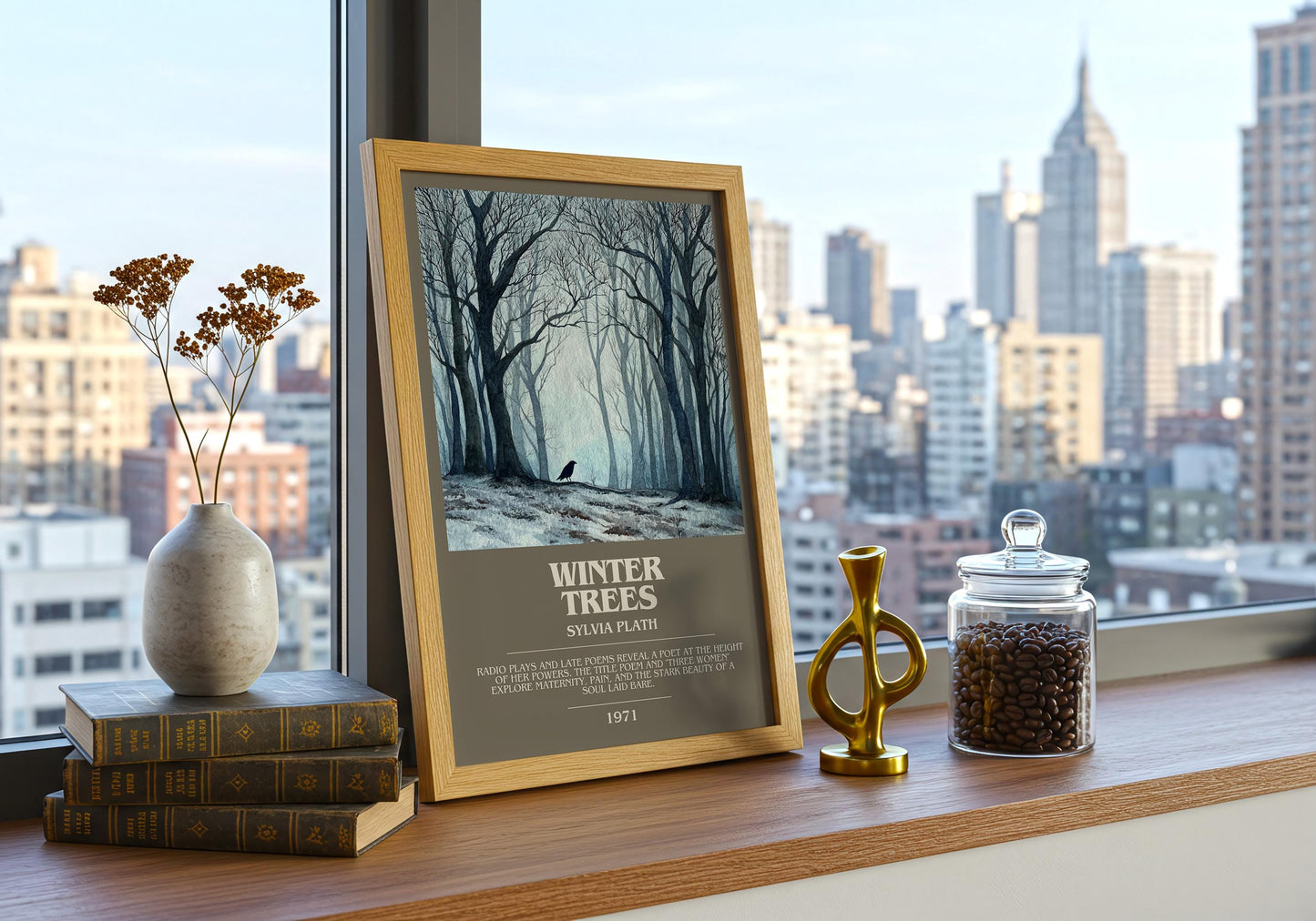 Winter Trees by Sylvia Plath | Book Poster | Literary Art Gift For Book Lover | Novel Inspired Wall Art | Free Delivery