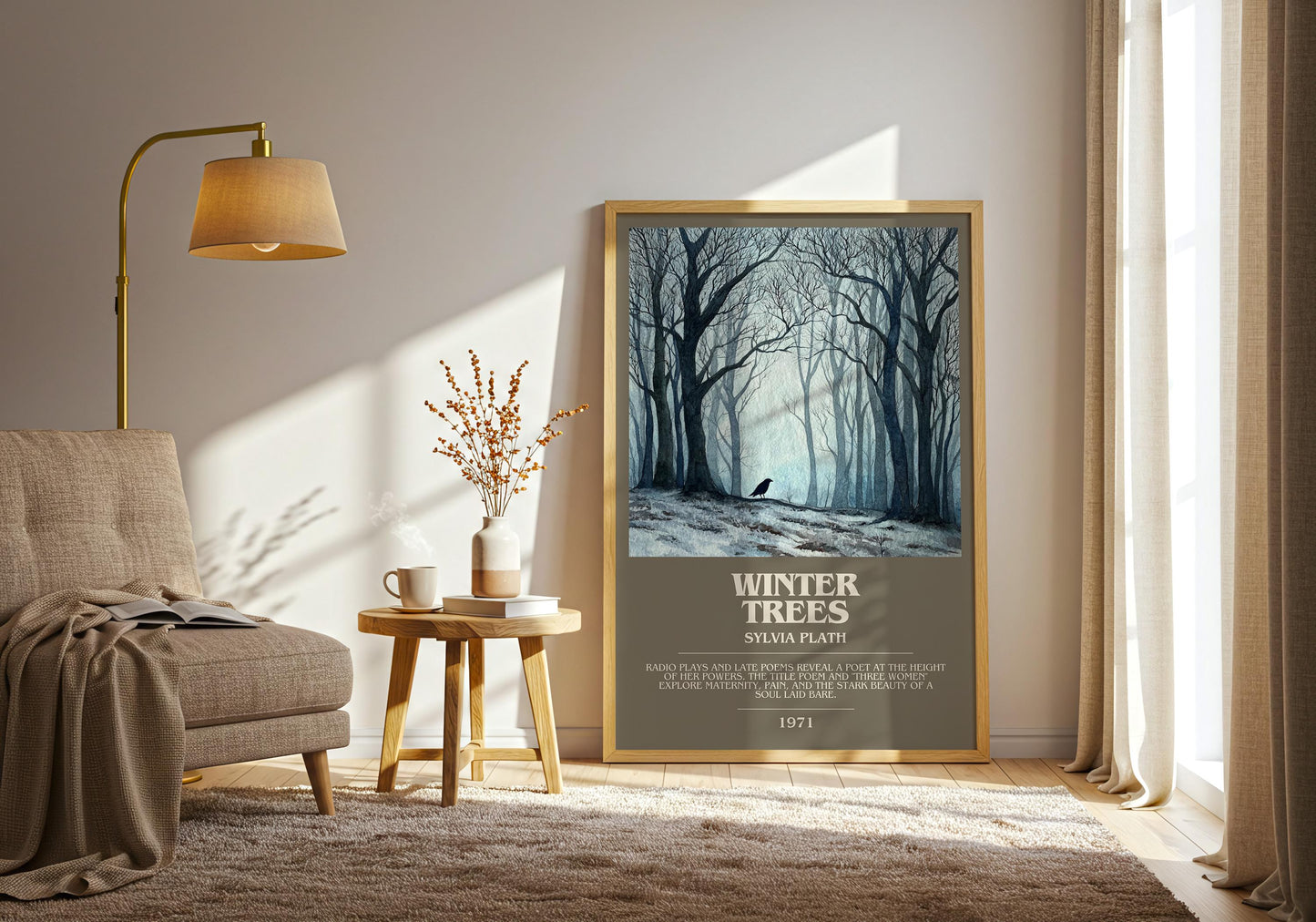 Winter Trees by Sylvia Plath | Book Poster | Literary Art Gift For Book Lover | Novel Inspired Wall Art | Free Delivery