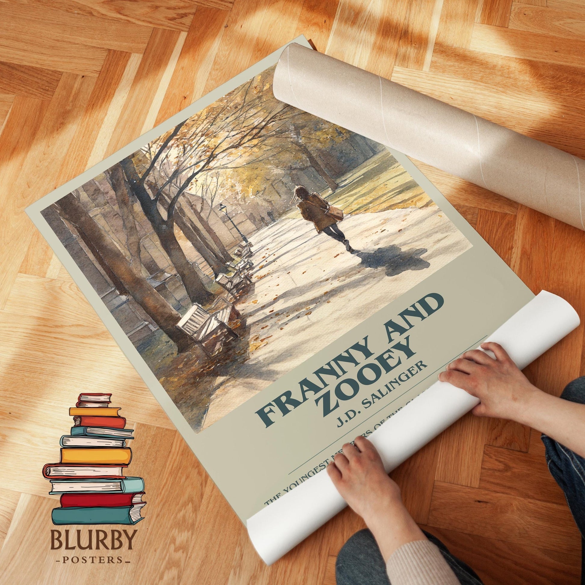 Franny and Zooey book poster packaging – museum-quality print rolled in protective tube