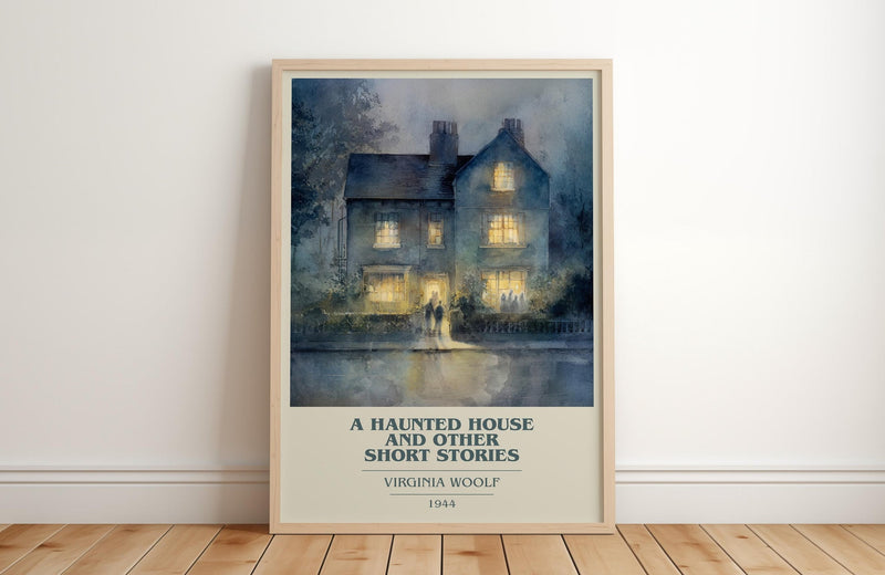 A Haunted House: And Other Short Stories book cover print in frame leaning in hallway – non fiction wall art