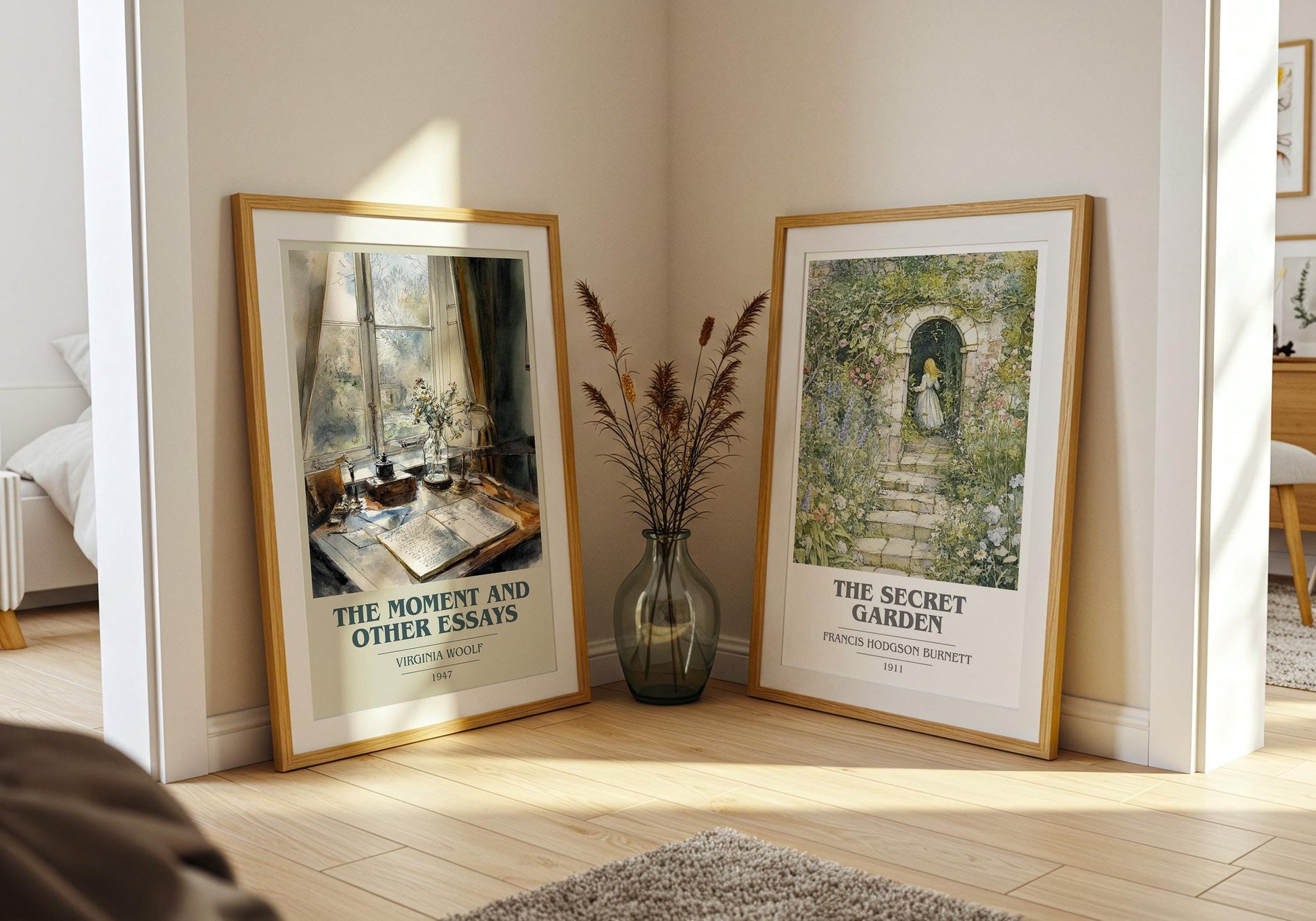 The Moment And Other Essays book cover poster paired in gallery wall – literary art prints