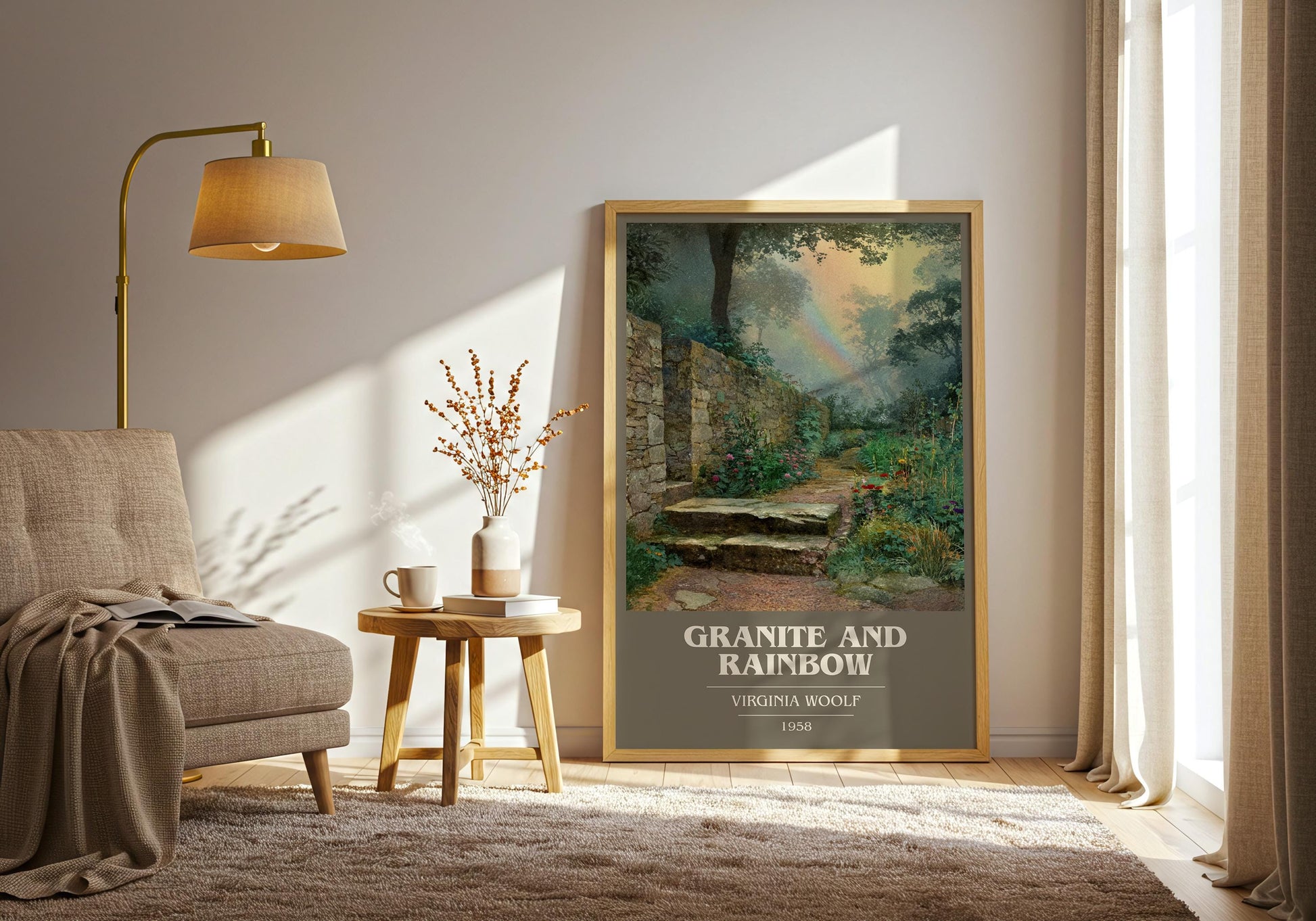 Granite and Rainbow by Virginia Woolf | Book Poster | Literary Art Gift For Book Lover | Novel Inspired Wall Art