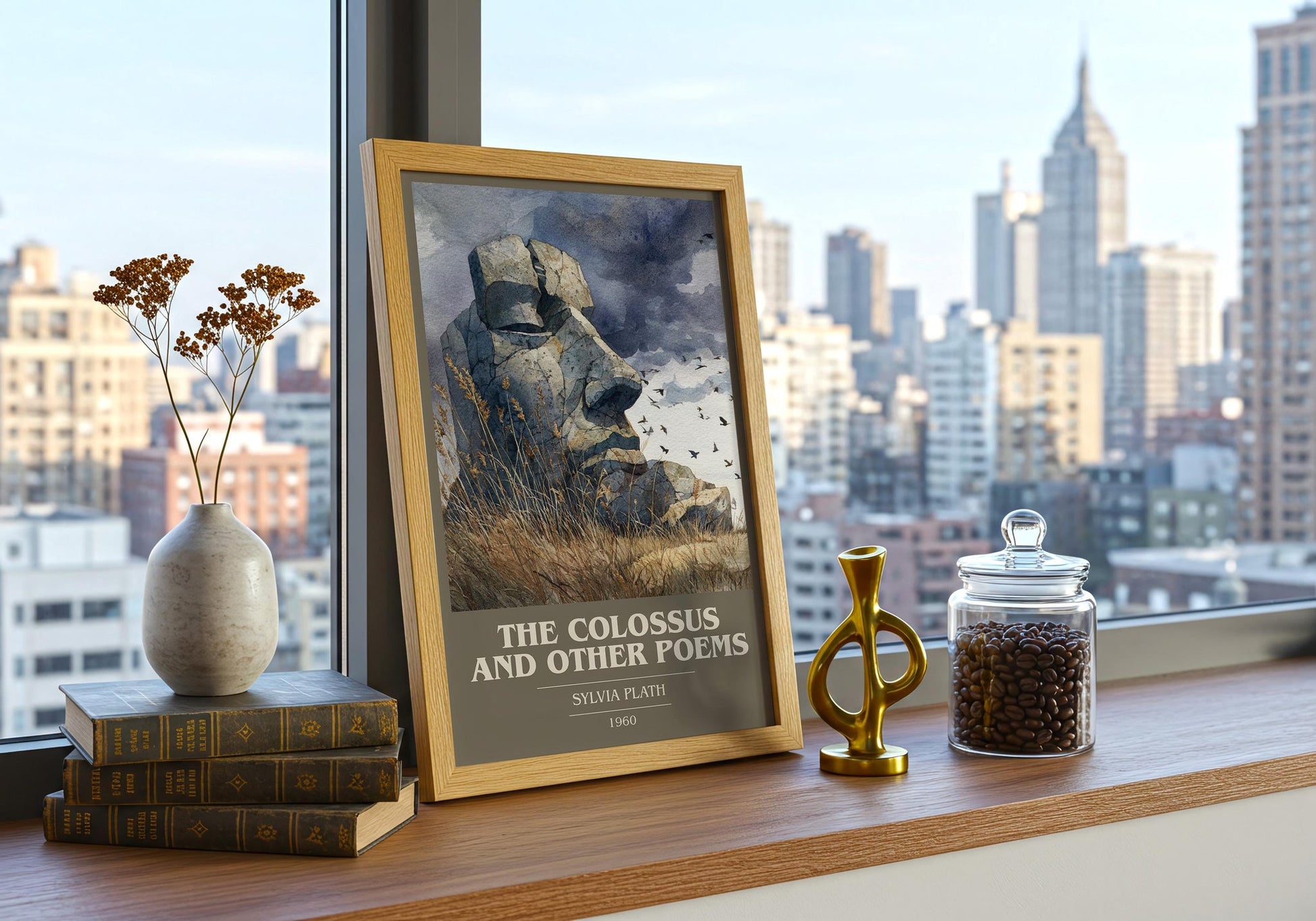 The Colossus: and Other Poems book cover book poster framed on wall – thriller wall art