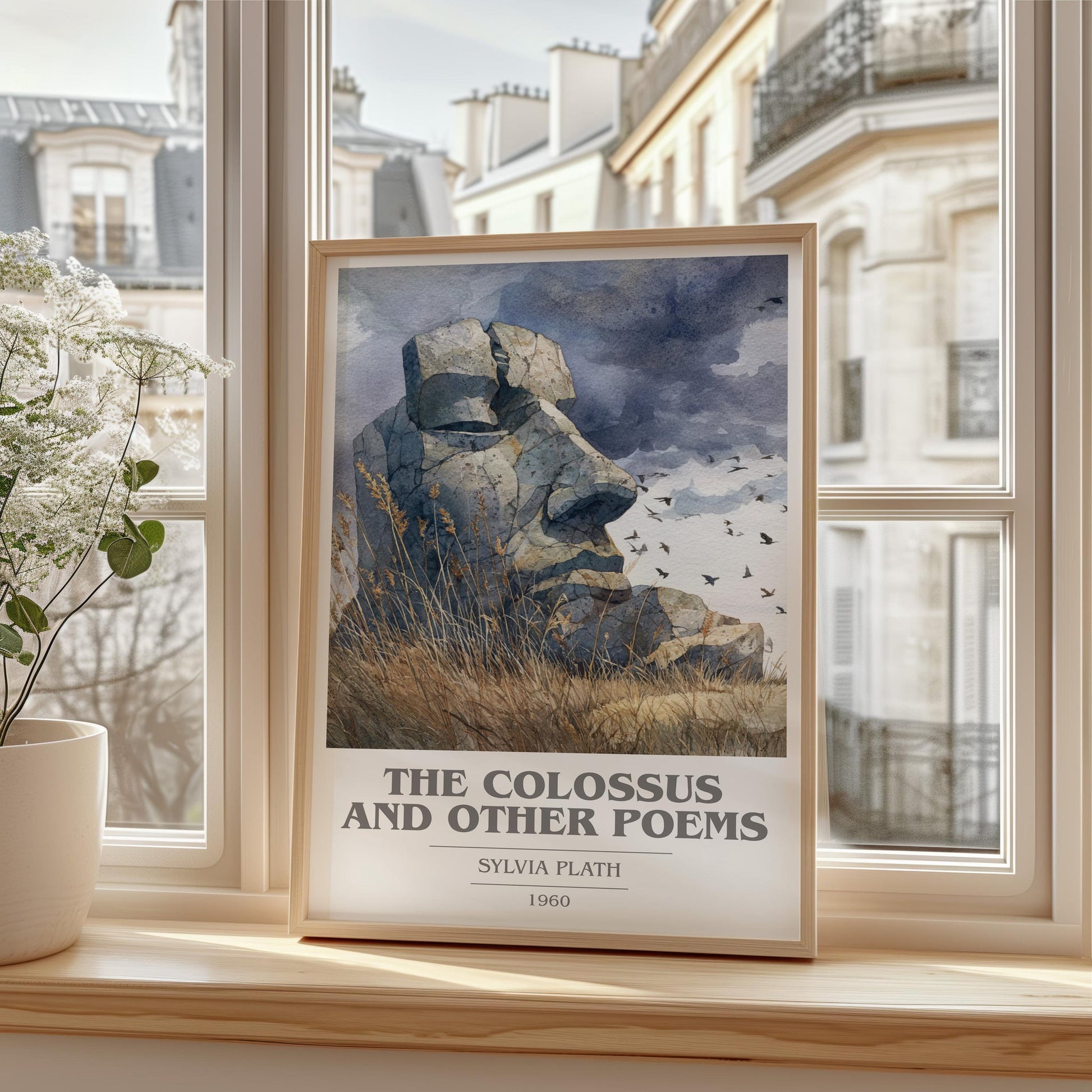 The Colossus: and Other Poems book cover print framed by window – literary home decor