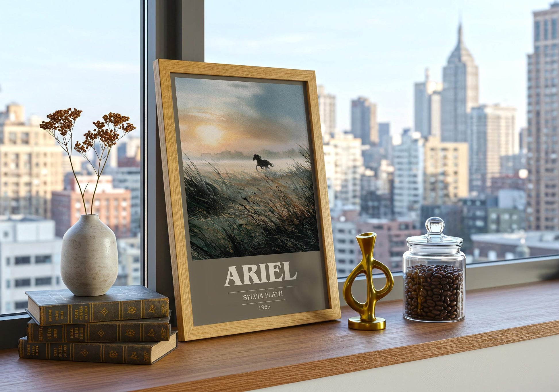 Ariel book cover book poster framed on wall – poetry wall art