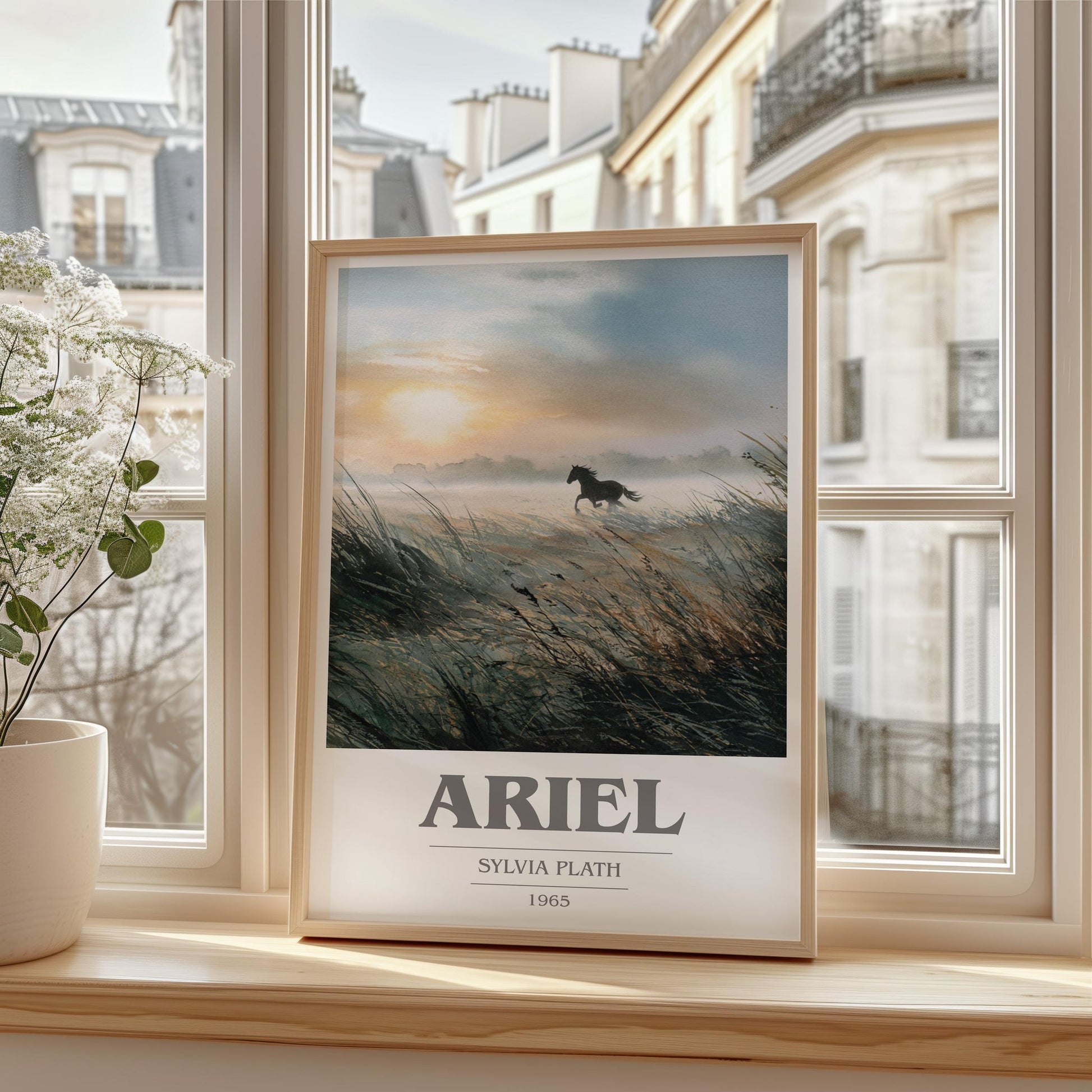 Ariel book cover print framed by window – literary home decor