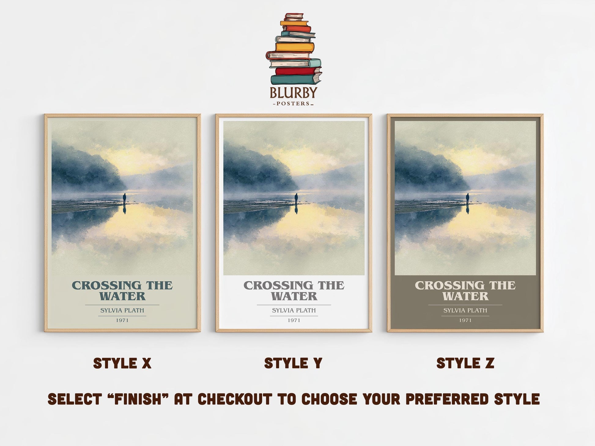 Crossing the Water by Sylvia Plath | Book Poster | Literary Art Gift For Book Lover | Novel Inspired Wall Art | Free Delivery