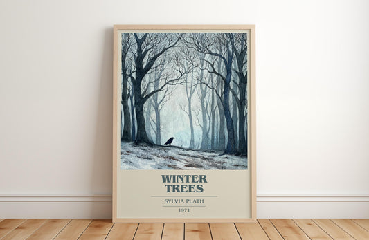 Winter Trees by Sylvia Plath | Book Poster | Literary Art Gift For Book Lover | Novel Inspired Wall Art | Free Delivery