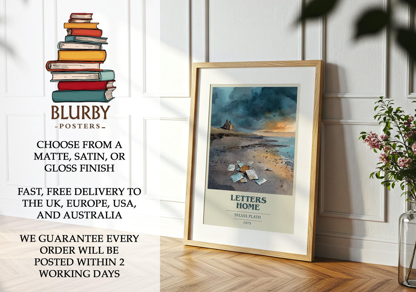 Letters Home by Sylvia Plath | Book Poster | Literary Art Gift For Book Lover | Novel Inspired Wall Art | Free Delivery