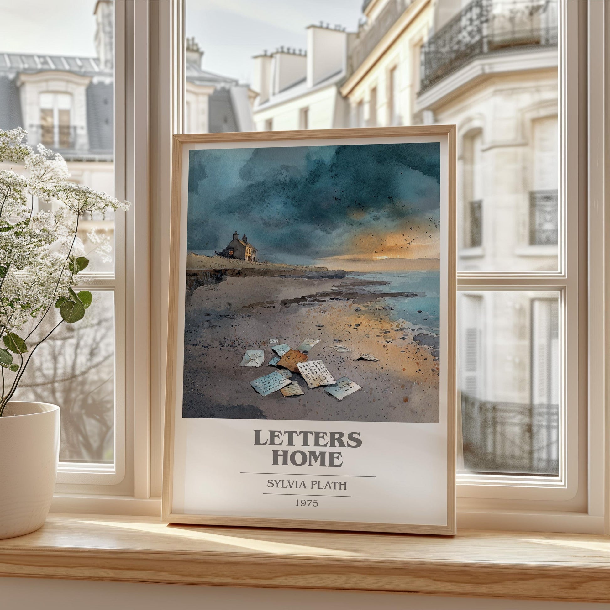 Letters Home book cover poster colour and style options – Sylvia Plath book art