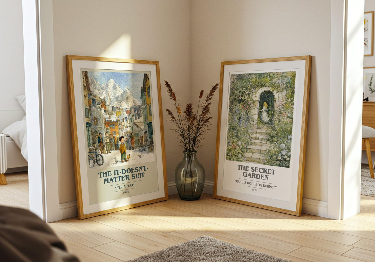 The It-Doesn't-Matter Suit book cover print on bookshelf – Sylvia Plath fan gift