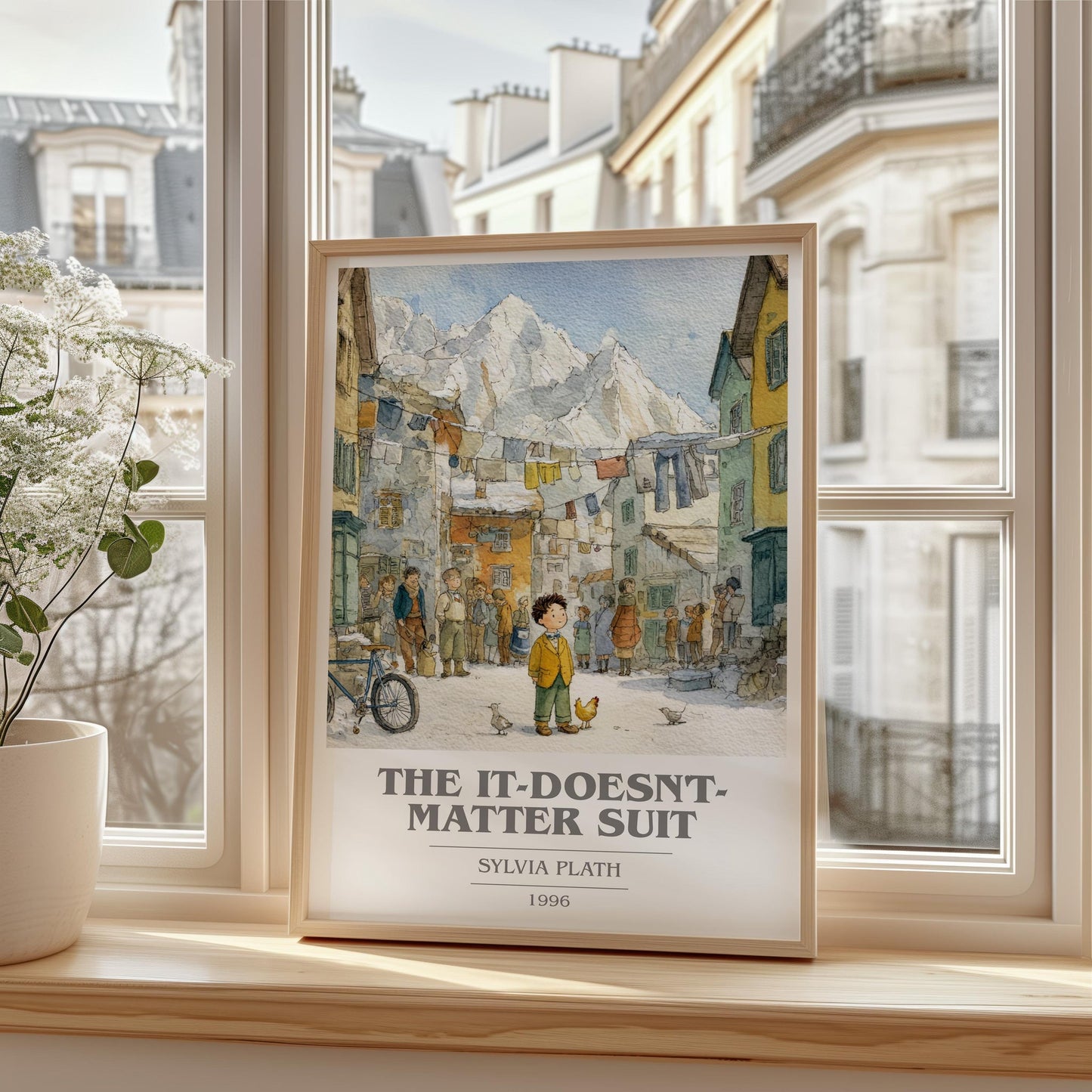 The It-Doesn't-Matter Suit book cover poster colour and style options – Sylvia Plath book art