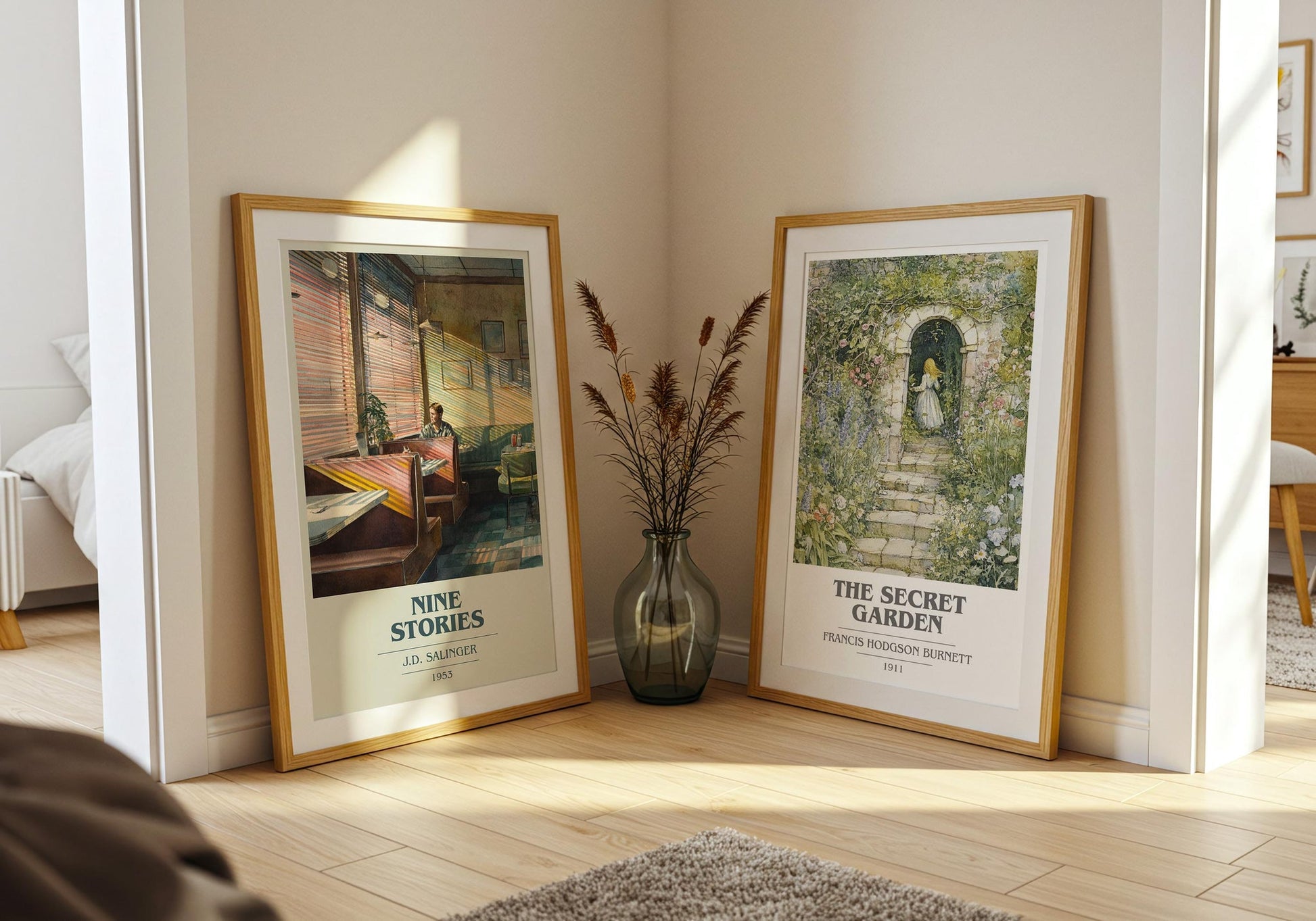 Nine Stories book cover poster paired in gallery wall – literary art prints