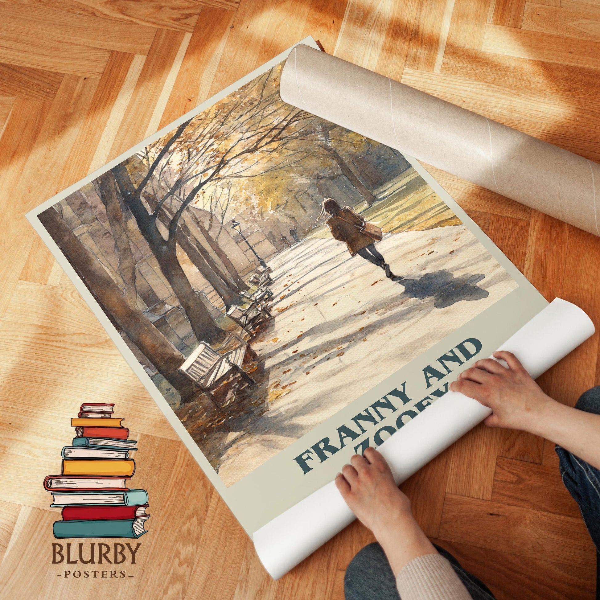 Franny and Zooey book cover poster paired in gallery wall – literary art prints