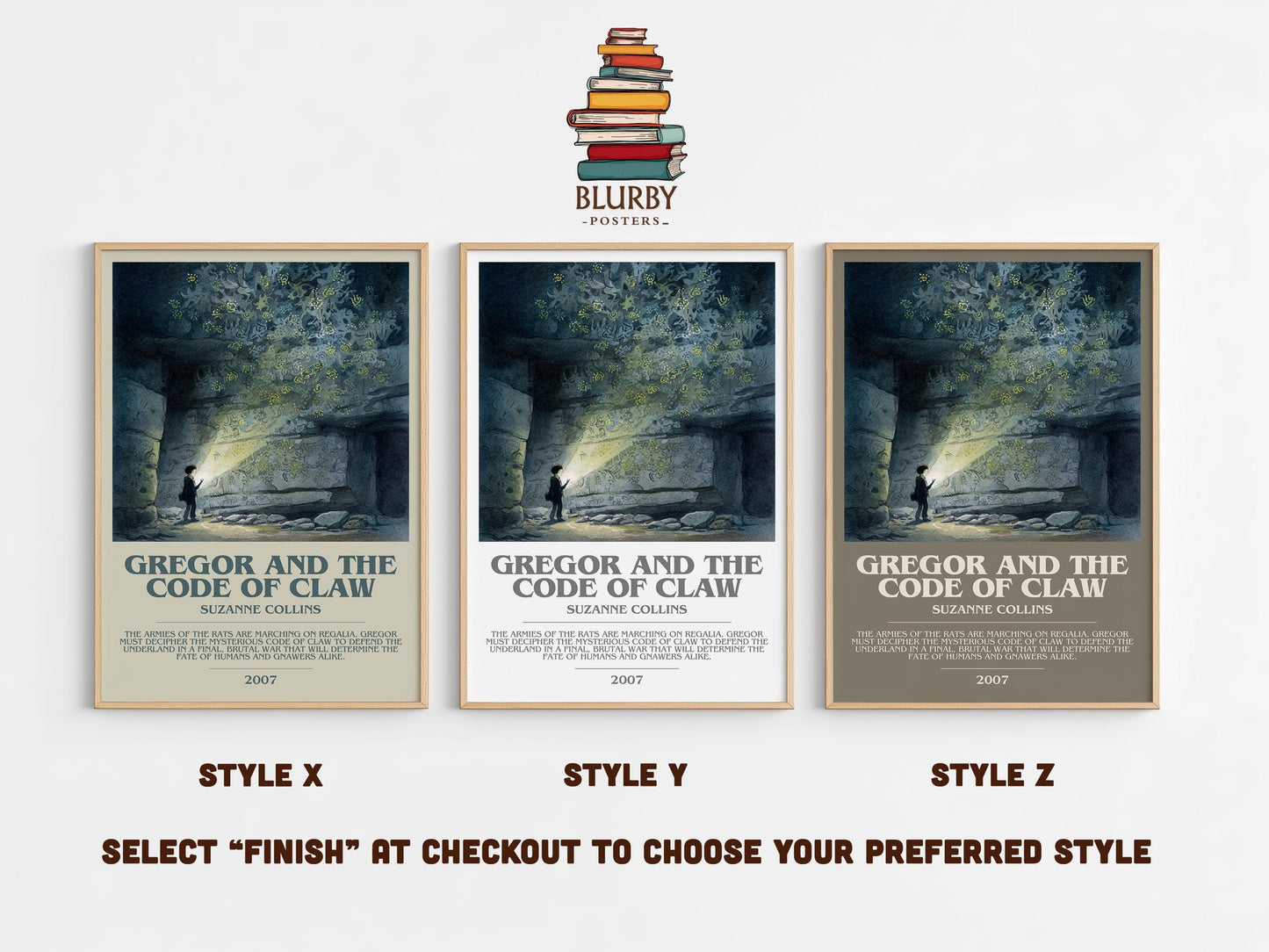 Gregor and the Code of Claw by Suzanne Collins | Book Poster | Literary Art Gift For Book Lover | Novel Inspired Wall Art